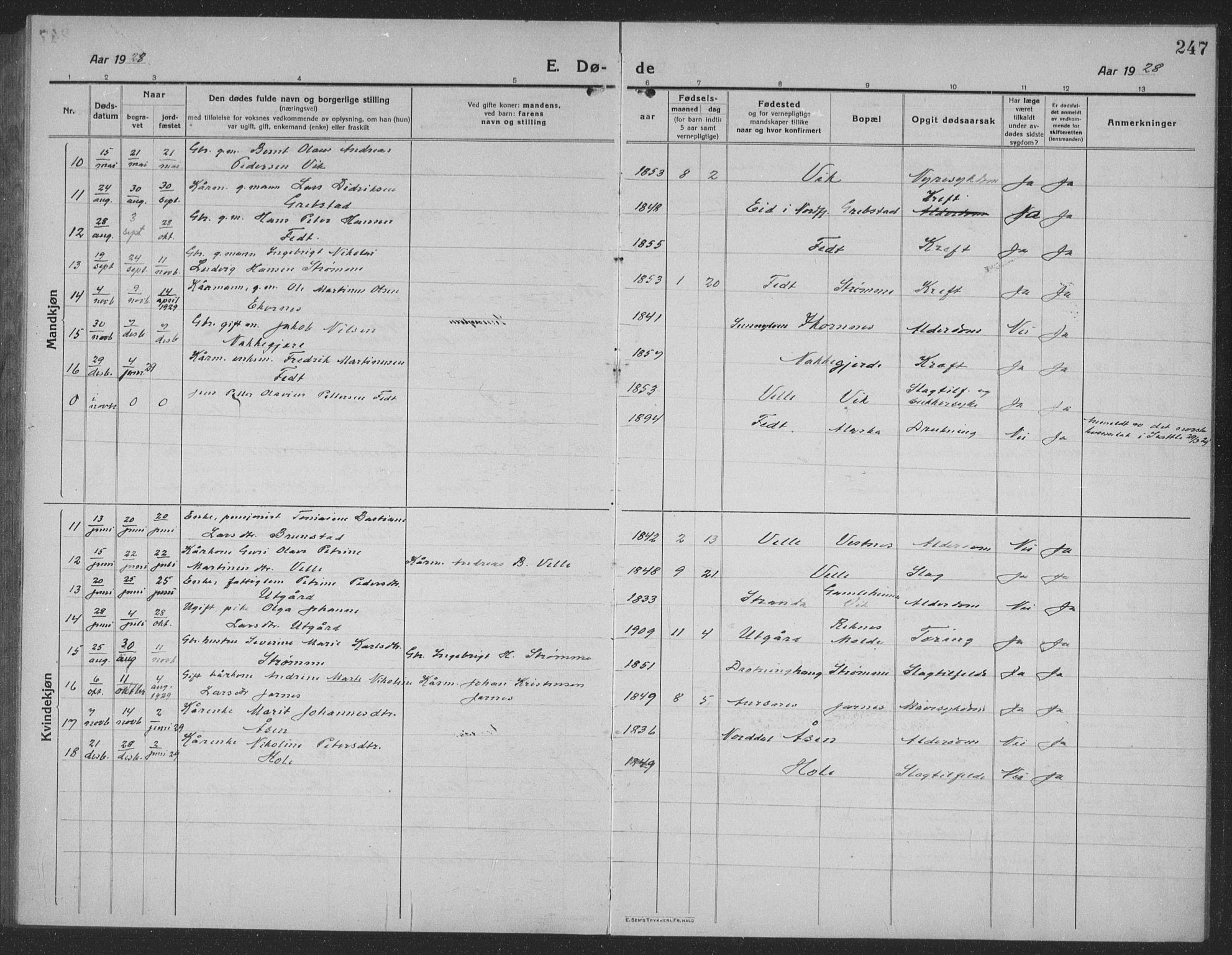 Ministerialprotokoller, klokkerbøker og fødselsregistre - Møre og Romsdal, AV/SAT-A-1454/523/L0342: Parish register (copy) no. 523C05, 1916-1937, p. 247