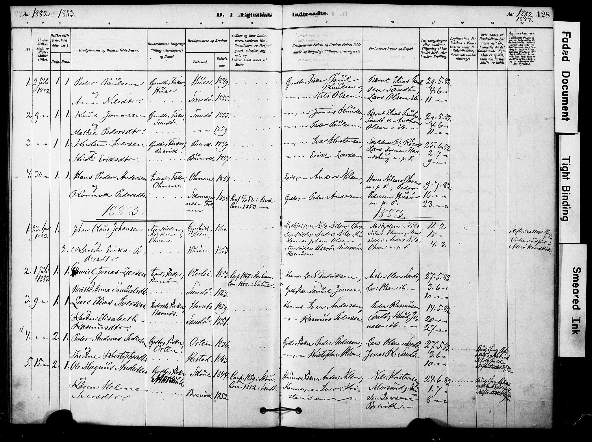 Ministerialprotokoller, klokkerbøker og fødselsregistre - Møre og Romsdal, AV/SAT-A-1454/561/L0729: Parish register (official) no. 561A03, 1878-1900, p. 128