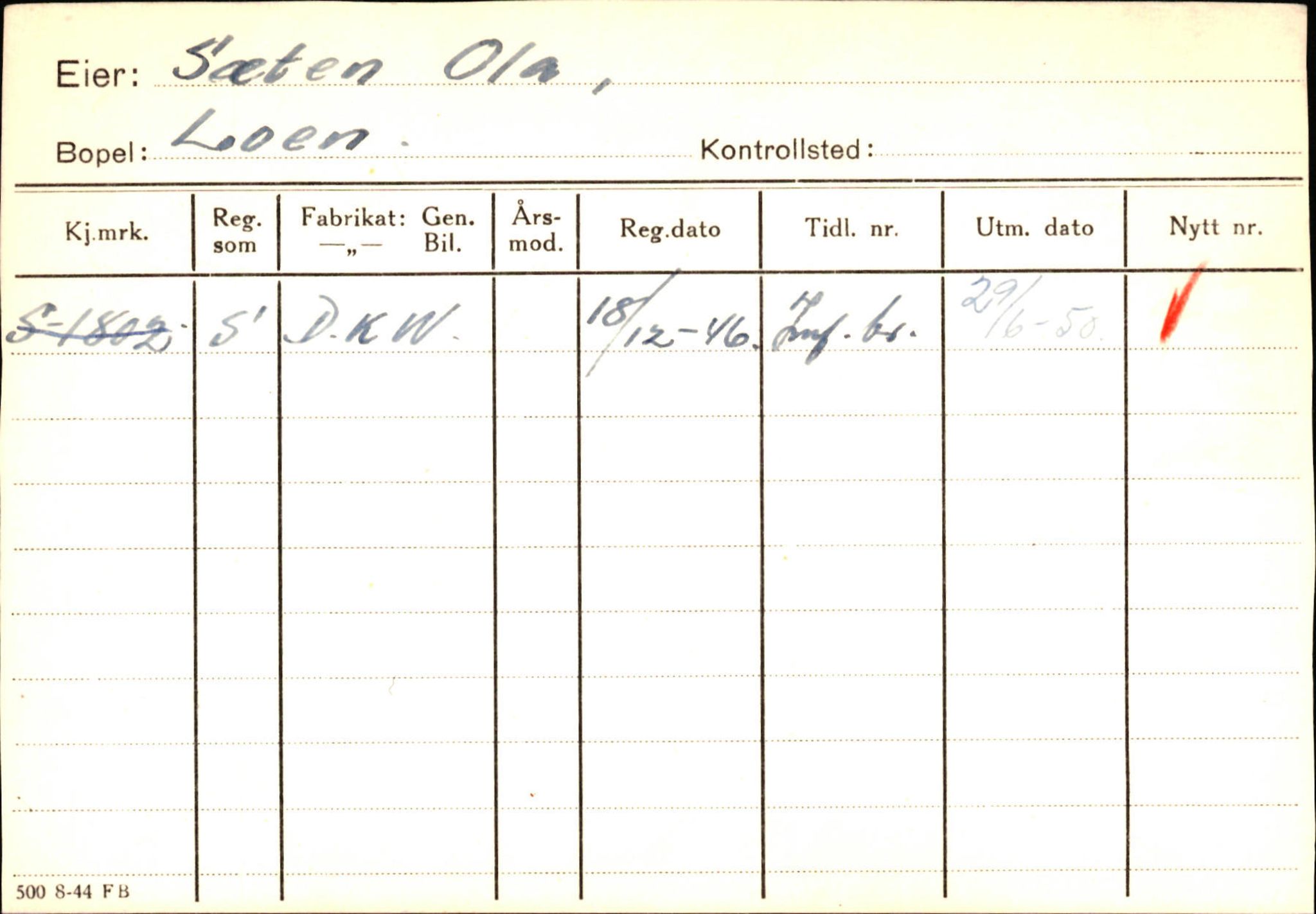 Statens vegvesen, Sogn og Fjordane vegkontor, AV/SAB-A-5301/4/F/L0131: Eigarregister Høyanger P-Å. Stryn S-Å, 1945-1975, p. 1761