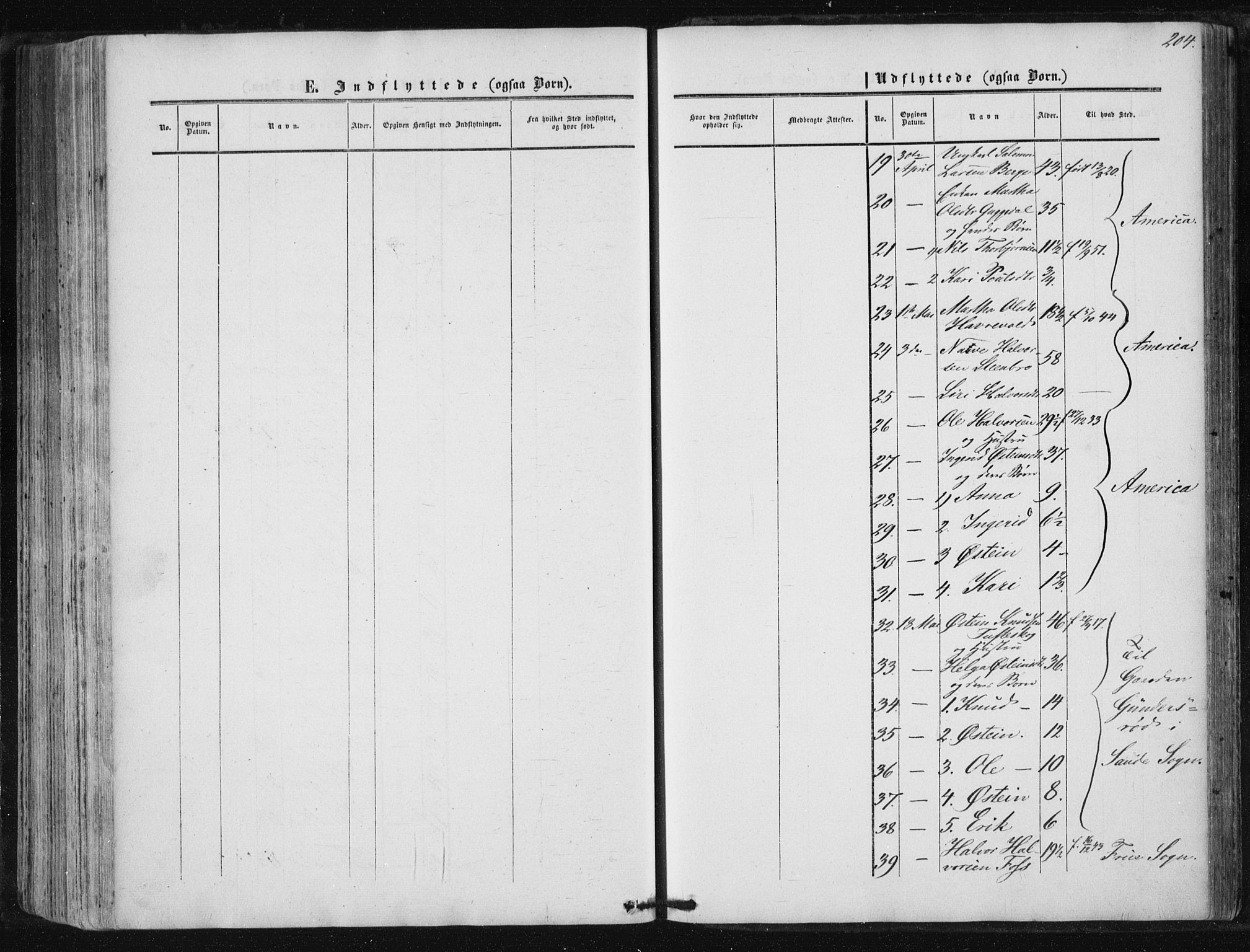 Suldal sokneprestkontor, AV/SAST-A-101845/01/IV/L0009: Parish register (official) no. A 9, 1854-1868, p. 204