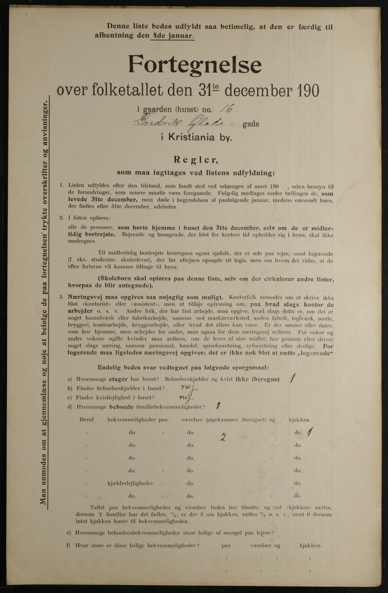 OBA, Municipal Census 1901 for Kristiania, 1901, p. 4289