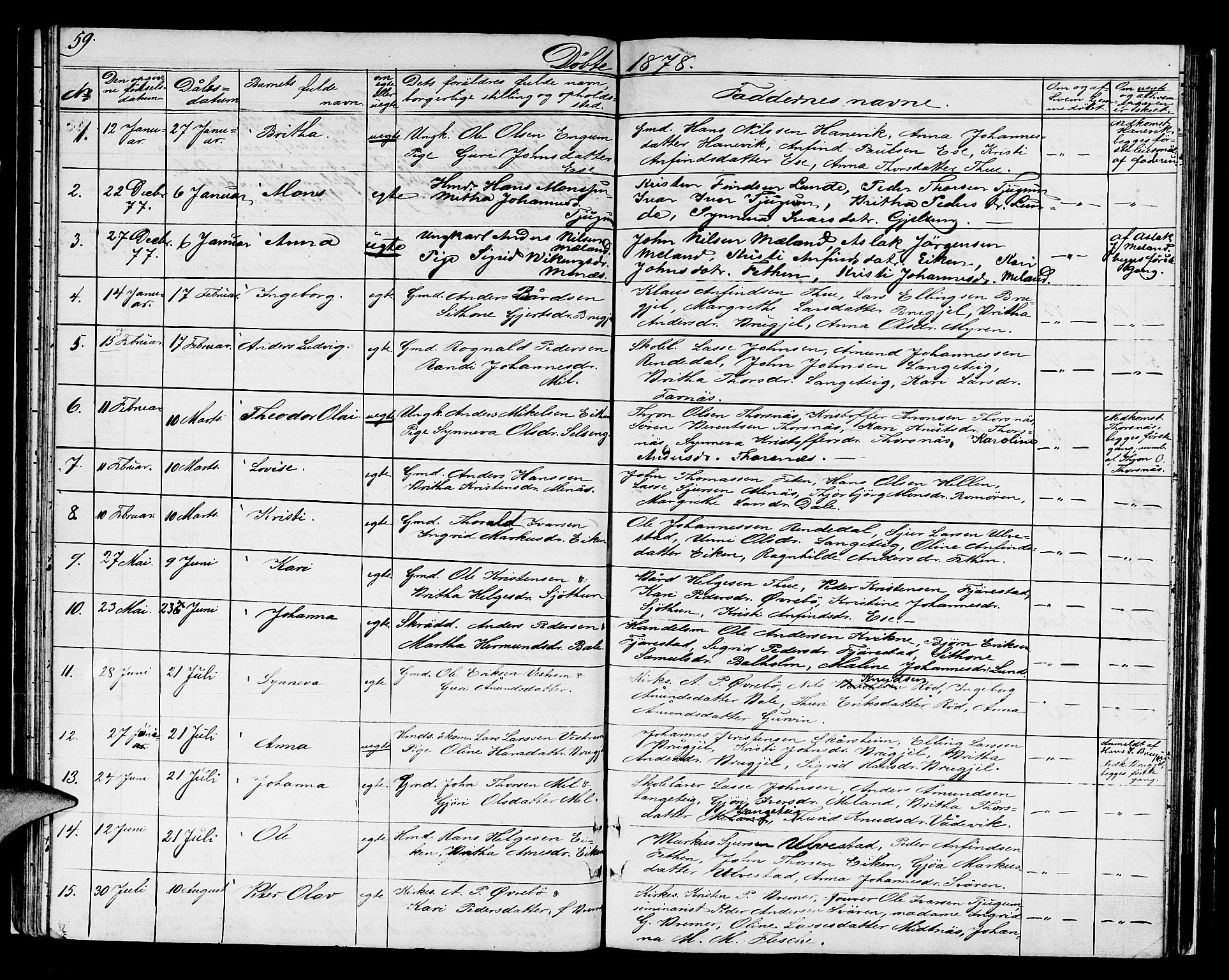 Balestrand sokneprestembete, SAB/A-79601/H/Hab/Haba/L0001: Parish register (copy) no. A 1, 1853-1880, p. 59