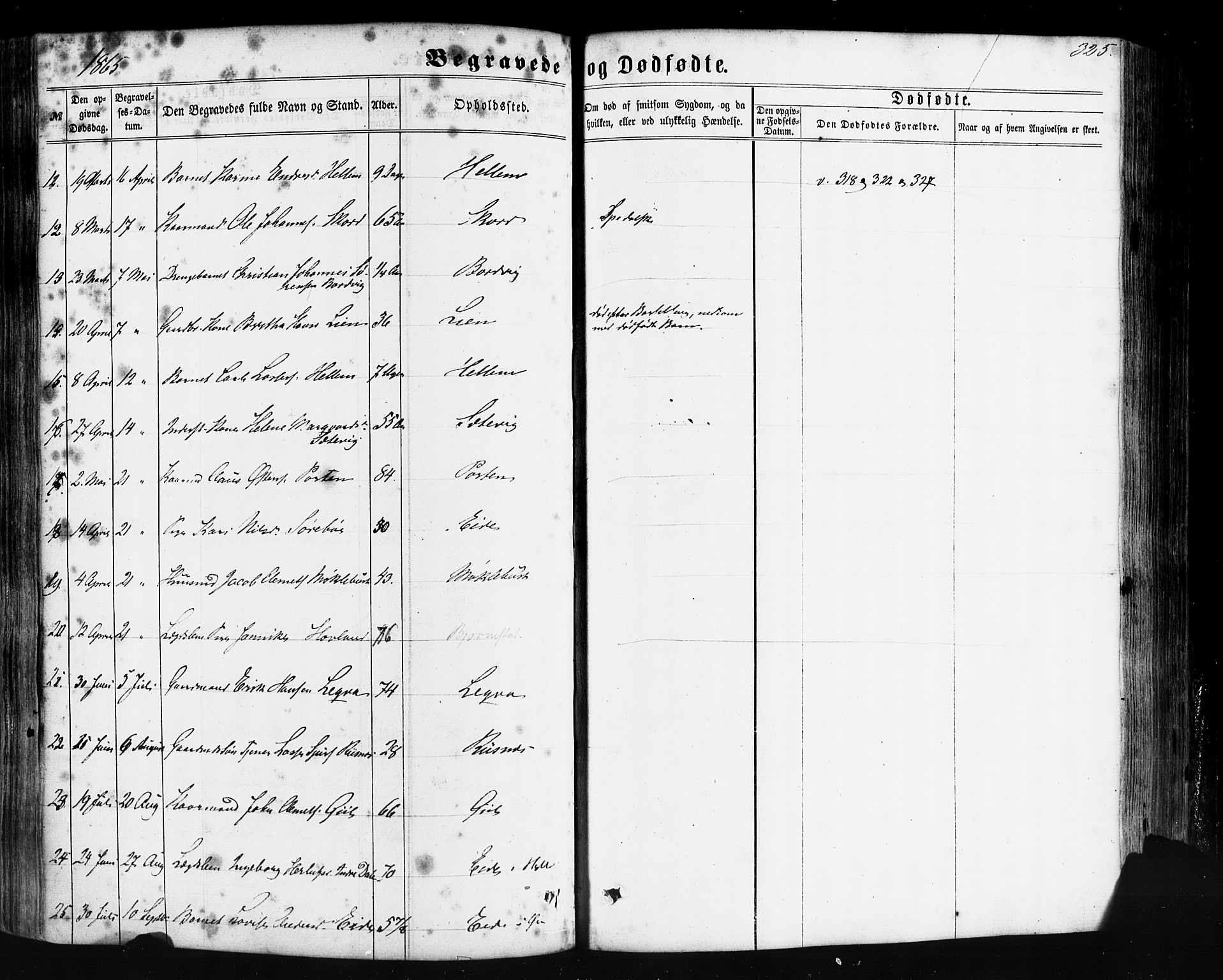 Hyllestad sokneprestembete, AV/SAB-A-80401: Parish register (official) no. A 1, 1861-1886, p. 325