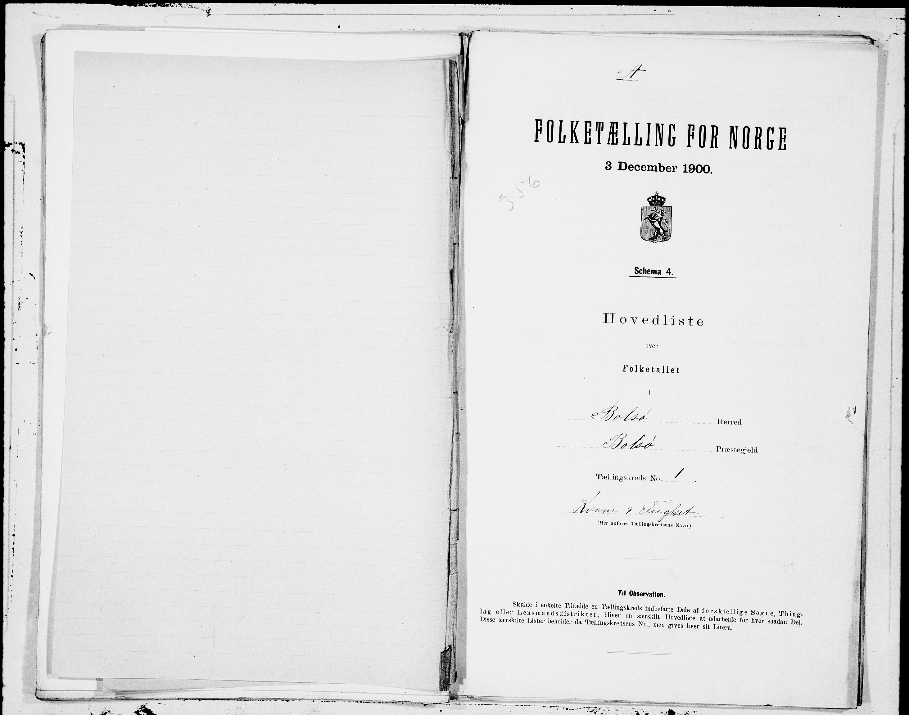 SAT, 1900 census for Bolsøy, 1900, p. 2