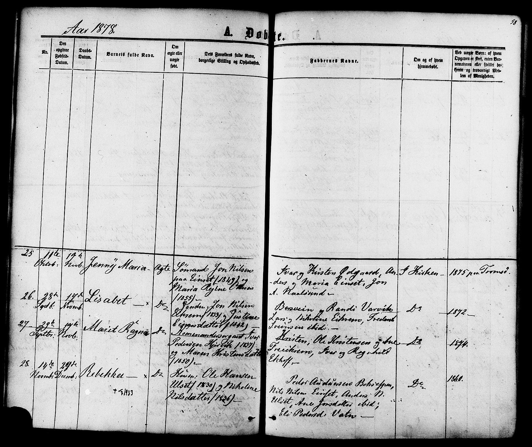 Ministerialprotokoller, klokkerbøker og fødselsregistre - Møre og Romsdal, SAT/A-1454/587/L0999: Parish register (official) no. 587A01, 1864-1886, p. 58