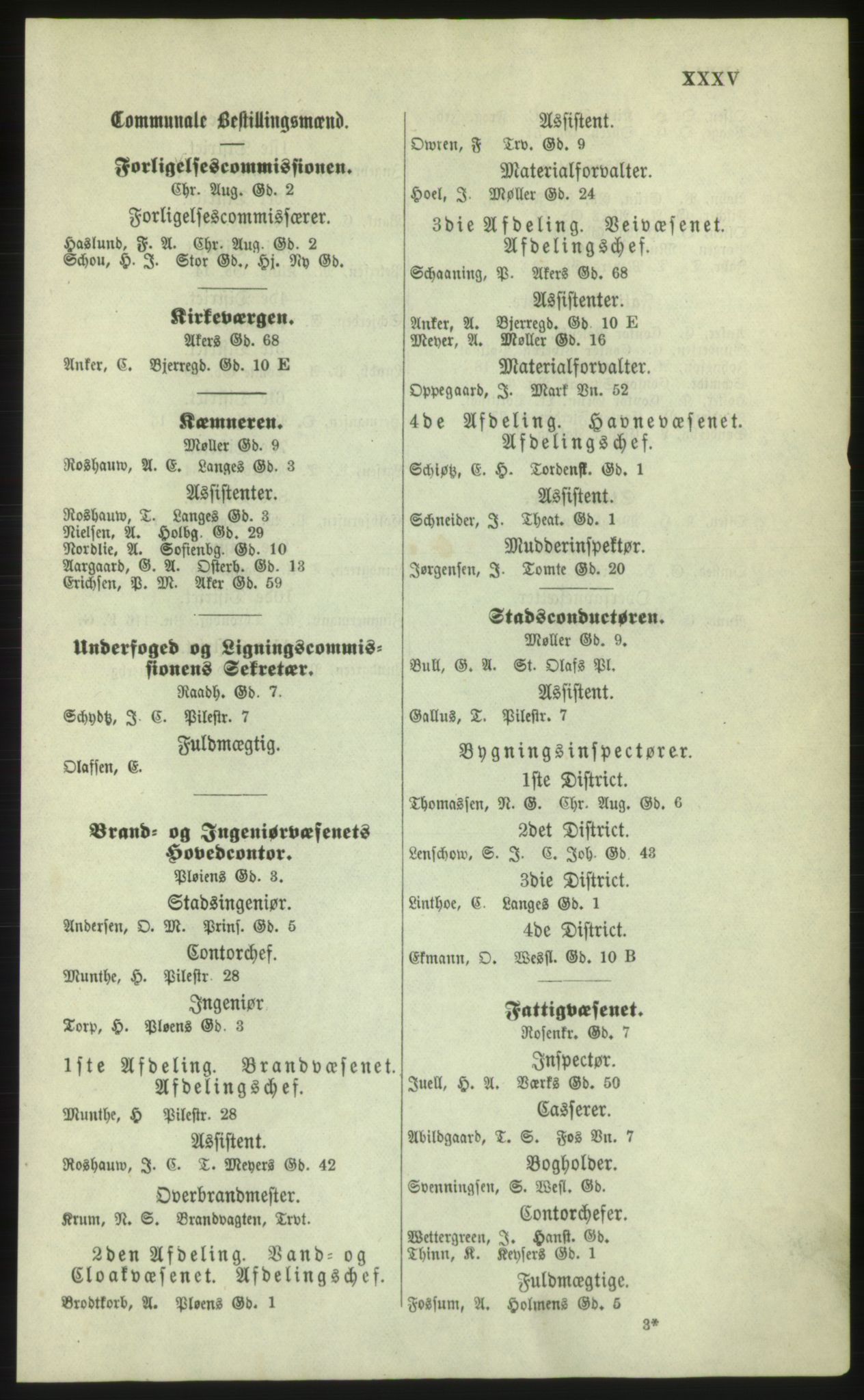 Kristiania/Oslo adressebok, PUBL/-, 1879, p. XXXV