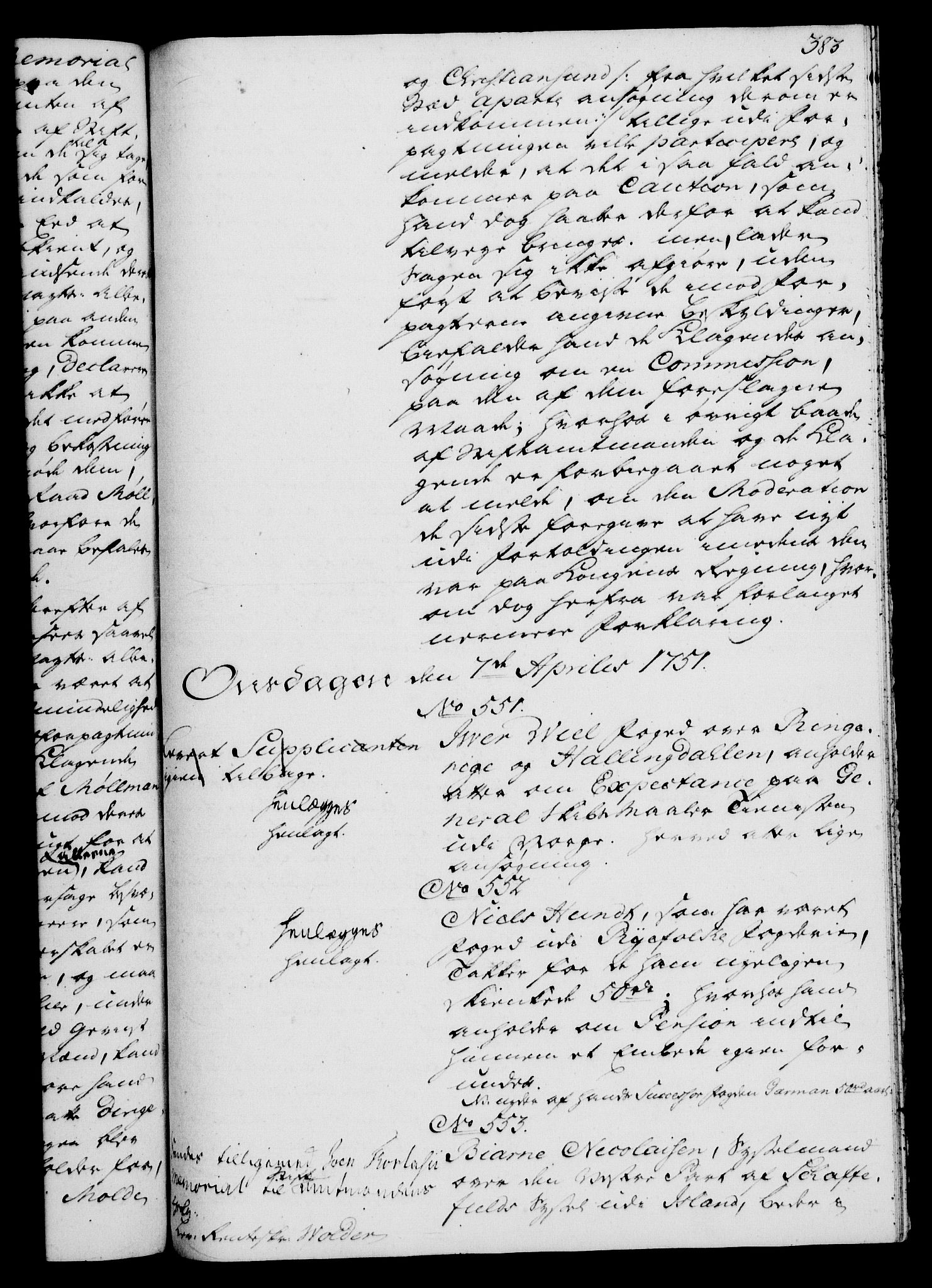 Rentekammeret, Kammerkanselliet, RA/EA-3111/G/Gh/Gha/L0030: Norsk ekstraktmemorialprotokoll (merket RK 53.75), 1749-1751, p. 383