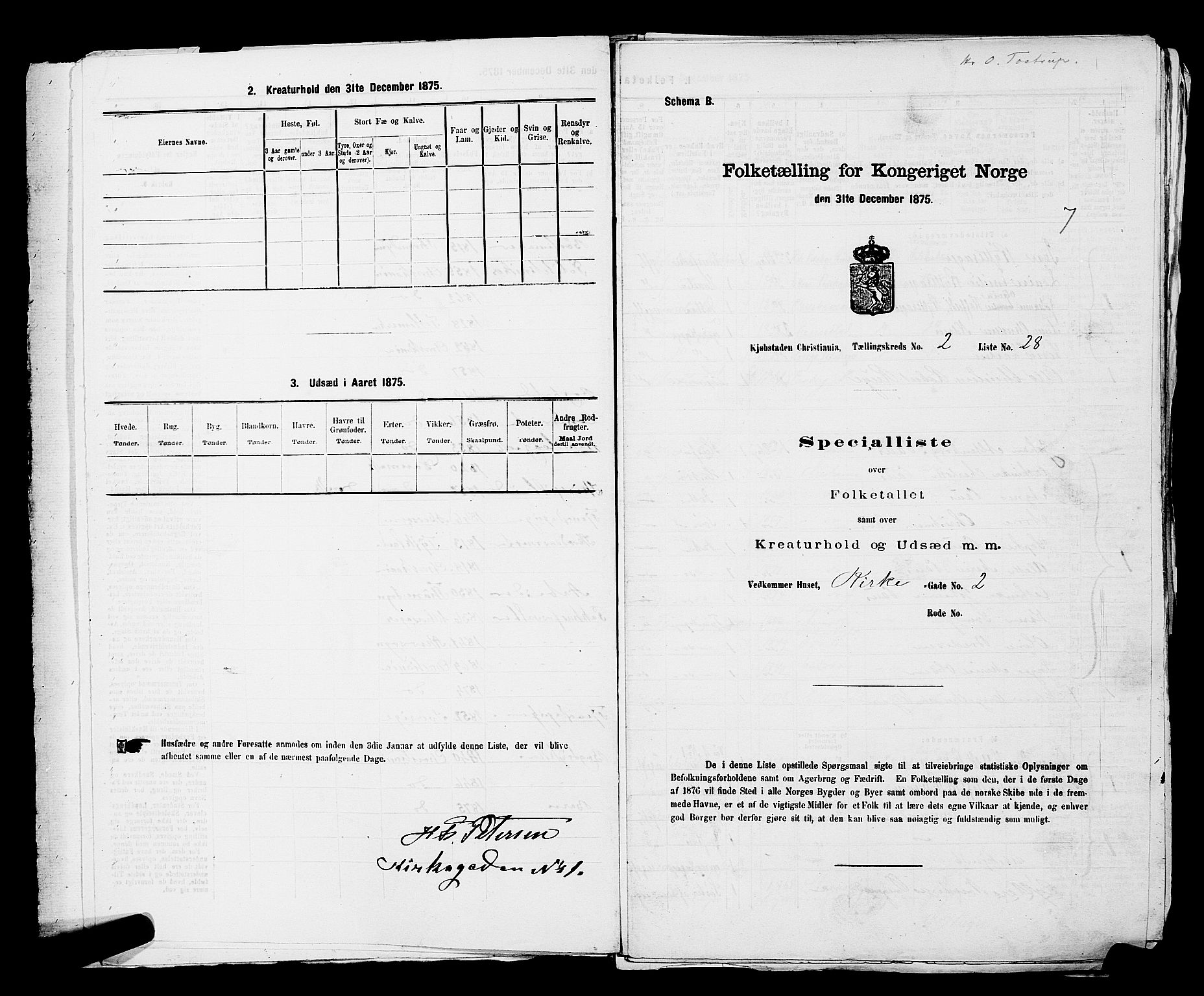 RA, 1875 census for 0301 Kristiania, 1875, p. 170