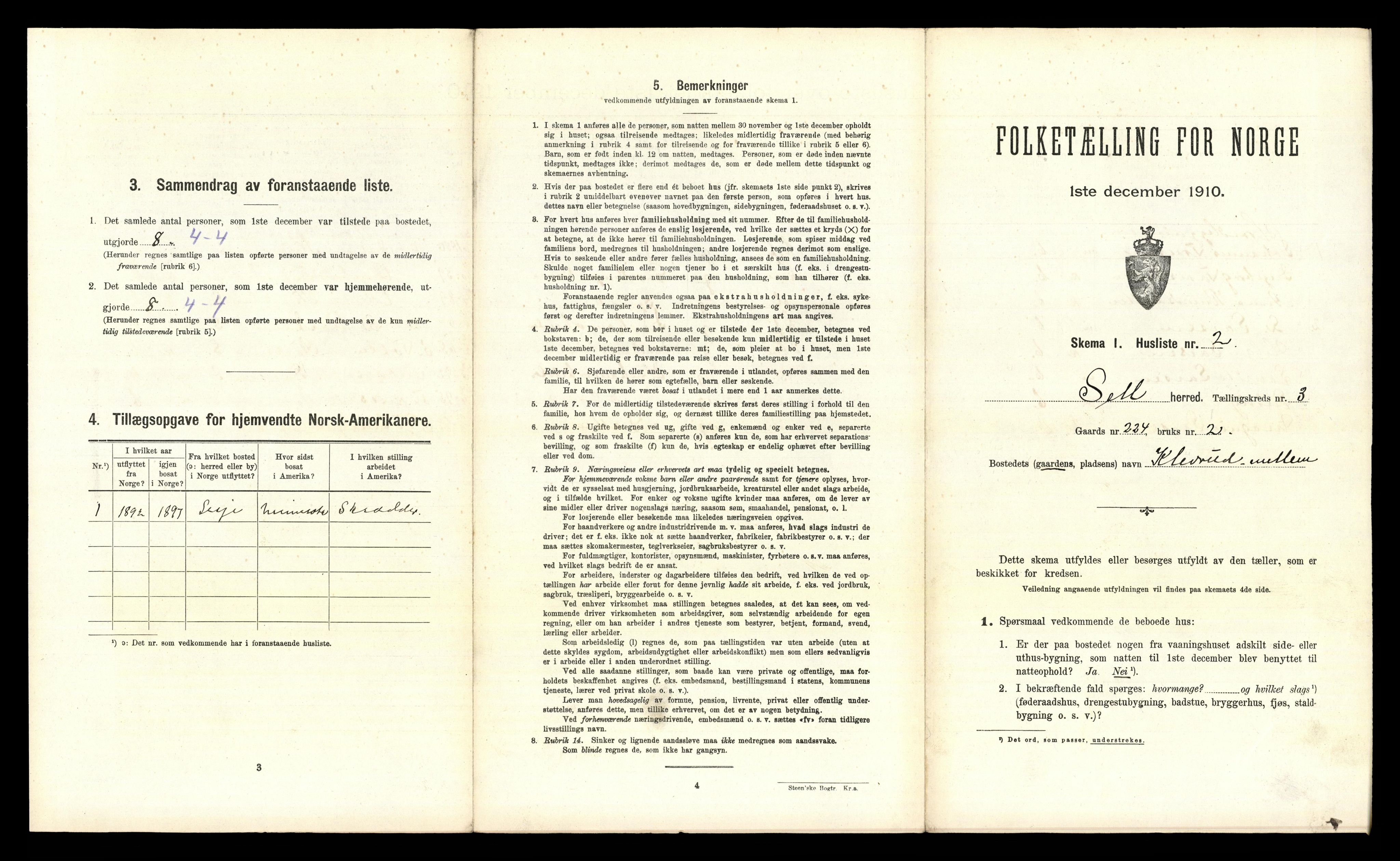 RA, 1910 census for Sel, 1910, p. 222