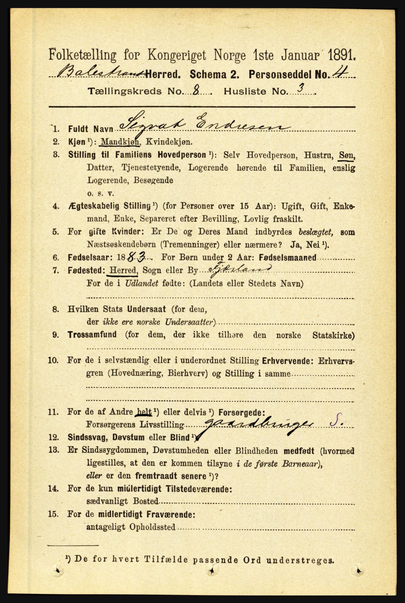 RA, 1891 census for 1418 Balestrand, 1891, p. 1746