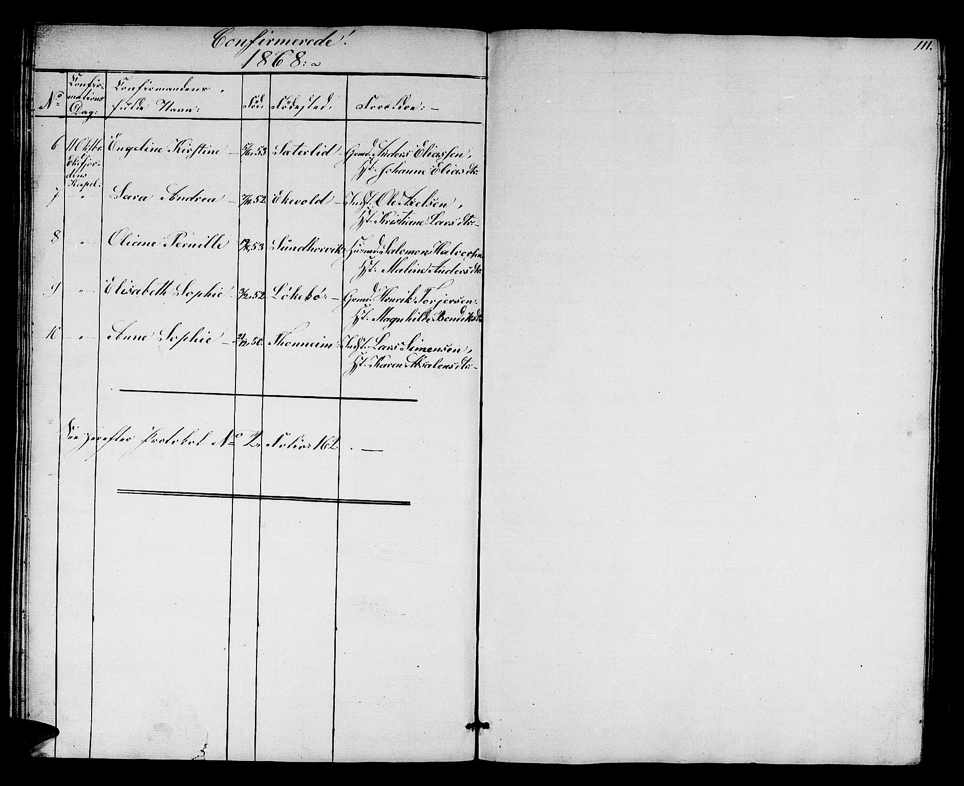 Kinn sokneprestembete, SAB/A-80801/H/Hab/Habc/L0001: Parish register (copy) no. C 1, 1854-1868, p. 111