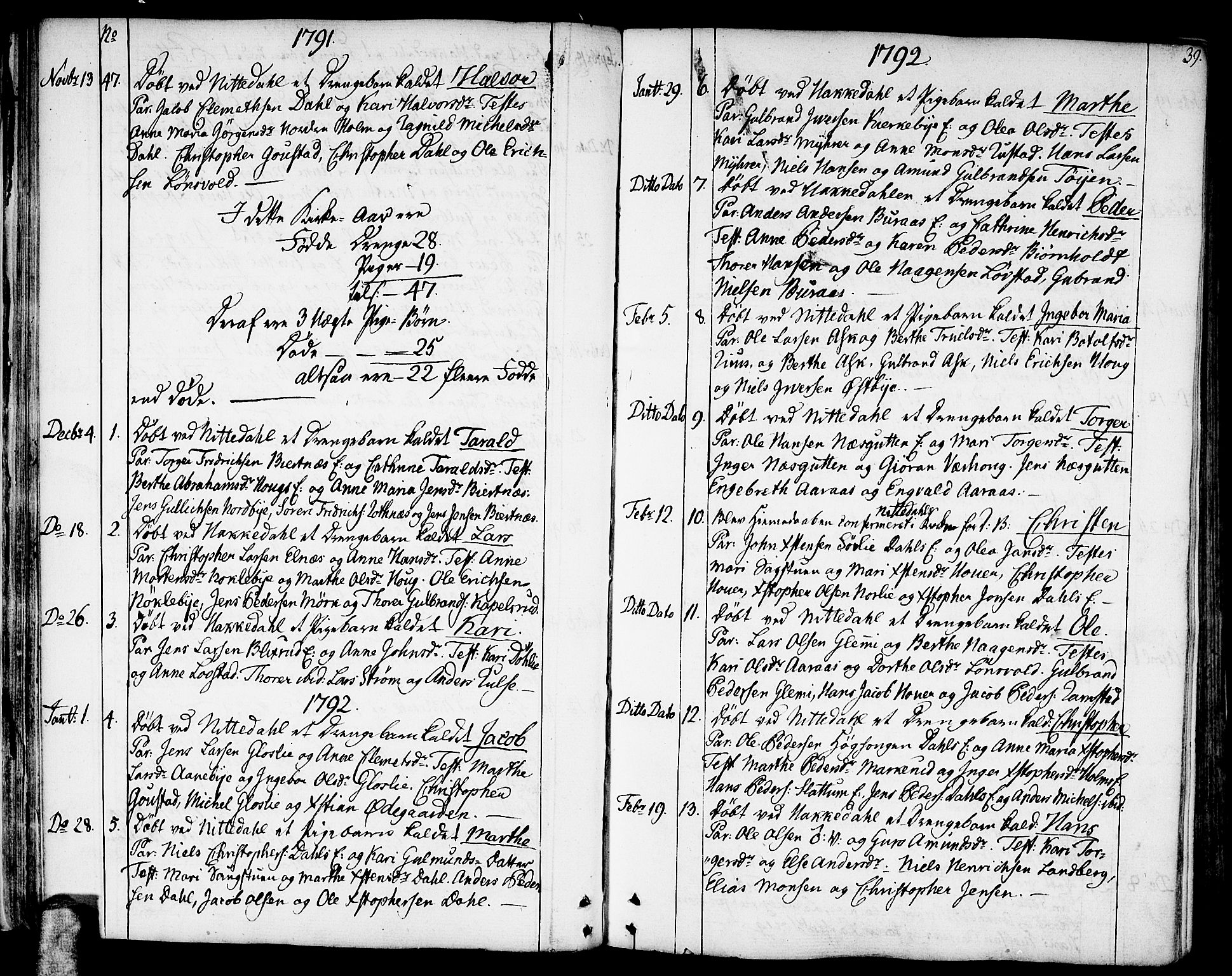Nittedal prestekontor Kirkebøker, SAO/A-10365a/F/Fa/L0002: Parish register (official) no. I 2, 1779-1814, p. 39