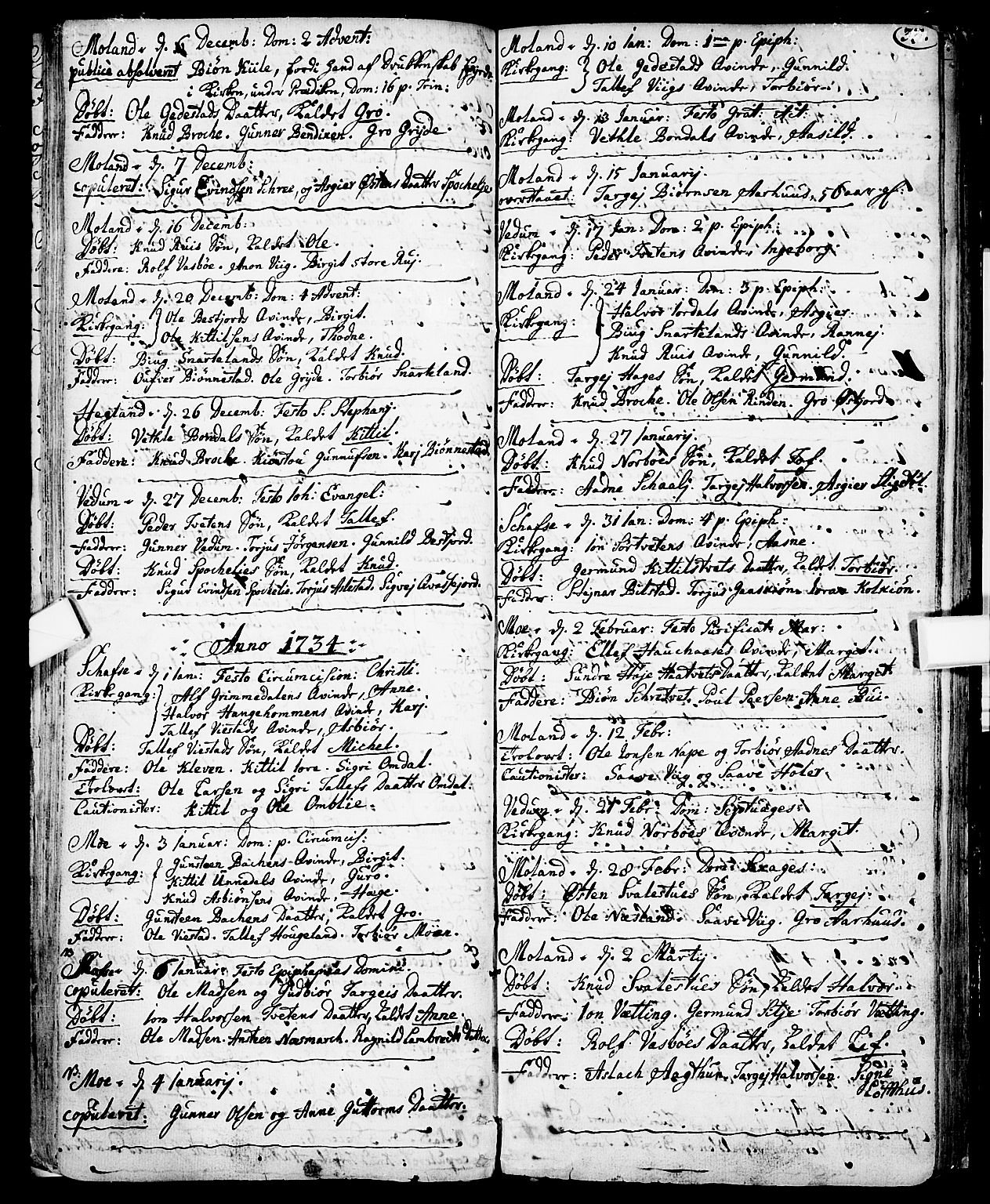 Fyresdal kirkebøker, SAKO/A-263/F/Fa/L0001: Parish register (official) no. I 1, 1724-1748, p. 33