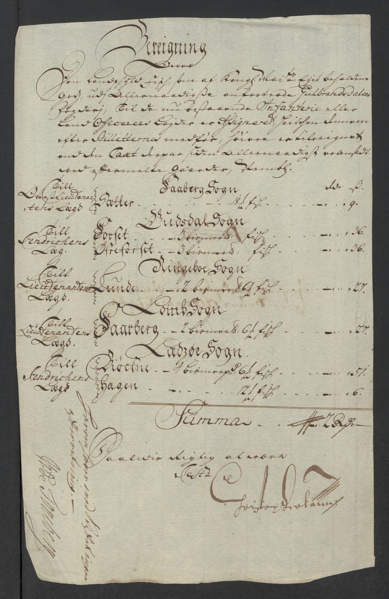 Rentekammeret inntil 1814, Reviderte regnskaper, Fogderegnskap, AV/RA-EA-4092/R17/L1184: Fogderegnskap Gudbrandsdal, 1715, p. 126