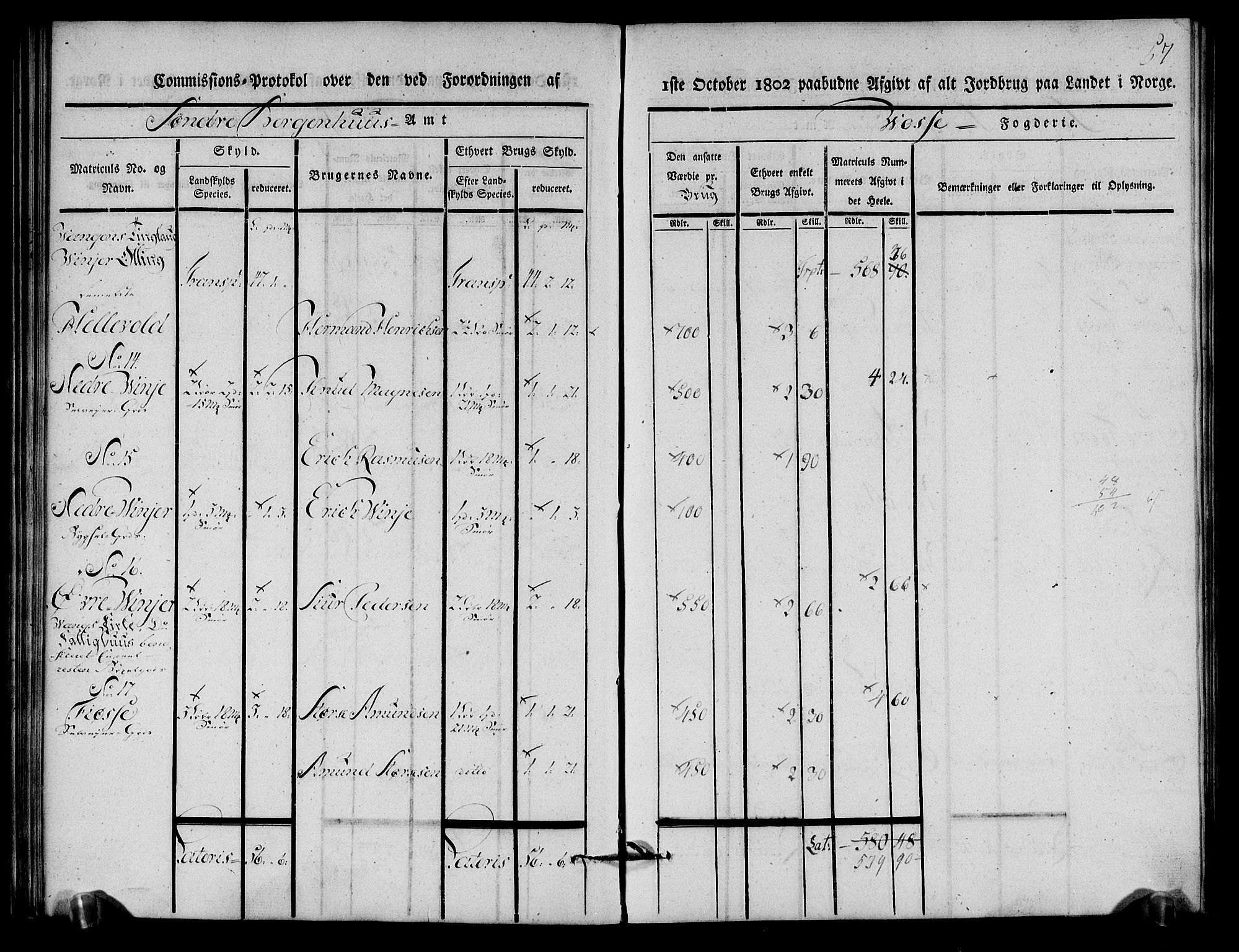 Rentekammeret inntil 1814, Realistisk ordnet avdeling, RA/EA-4070/N/Ne/Nea/L0112: Nordhordland og Voss fogderi. Kommisjonsprotokoll for Voss, 1803, p. 59