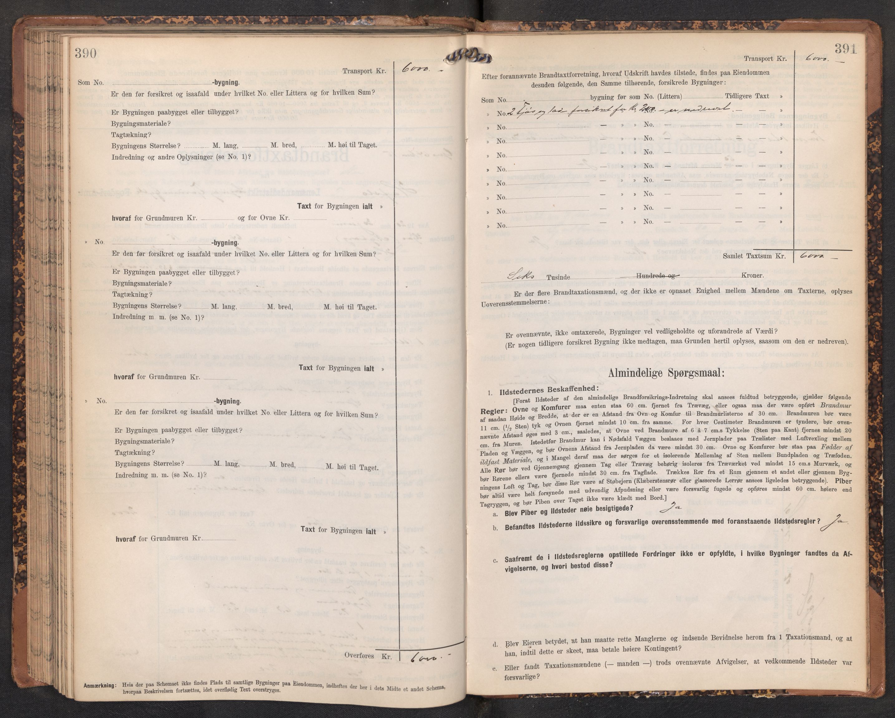 Lensmannen i Hafslo, AV/SAB-A-28001/0012/L0007: Branntakstprotokoll, skjematakst, 1905-1922, p. 390-391