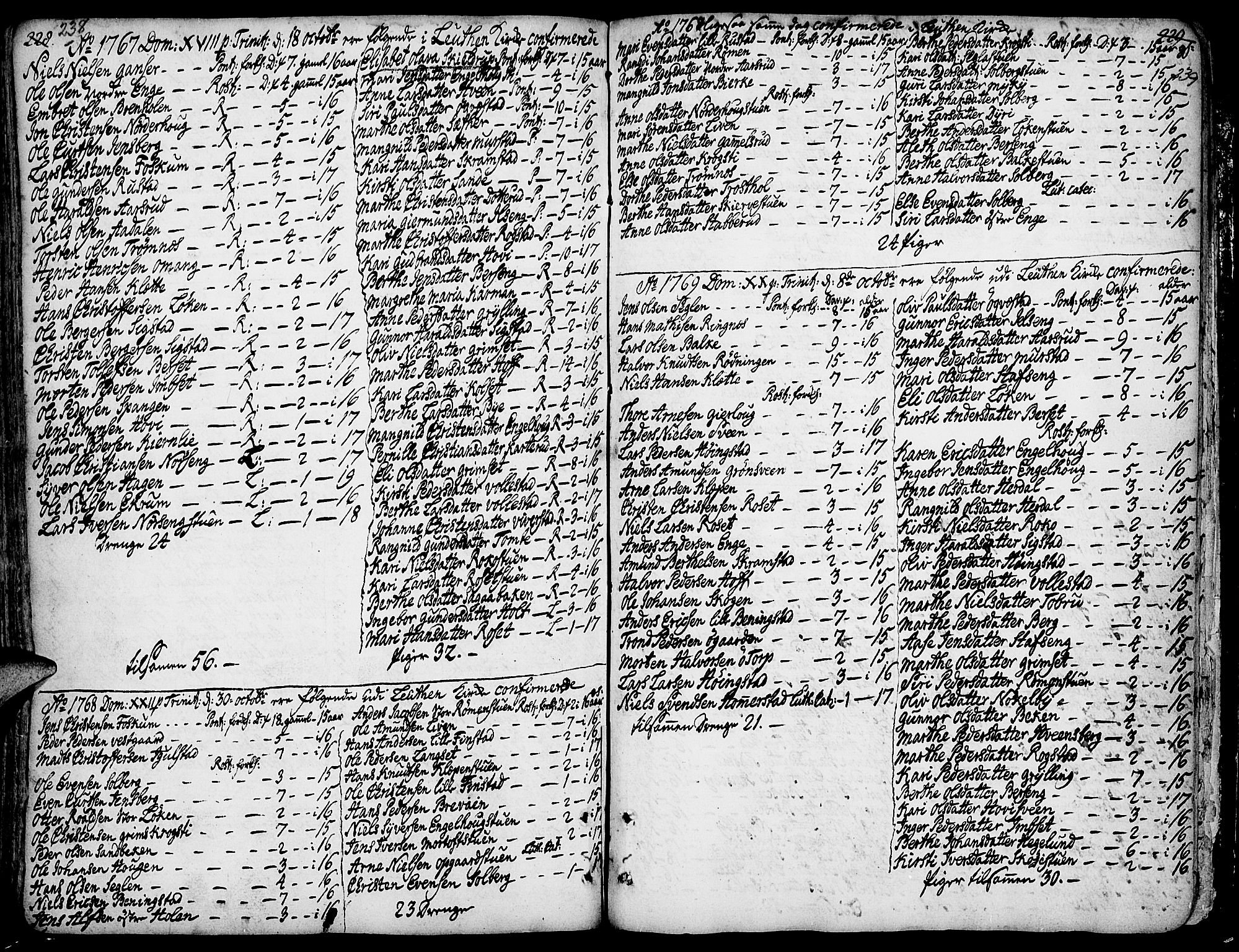 Løten prestekontor, AV/SAH-PREST-022/K/Ka/L0002: Parish register (official) no. 2, 1731-1772, p. 238-239