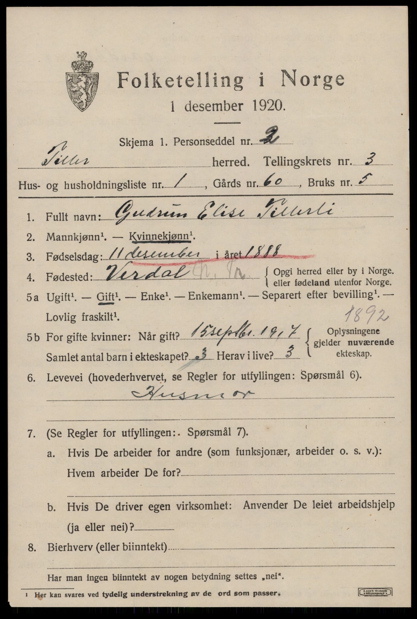 SAT, 1920 census for Tiller, 1920, p. 1843