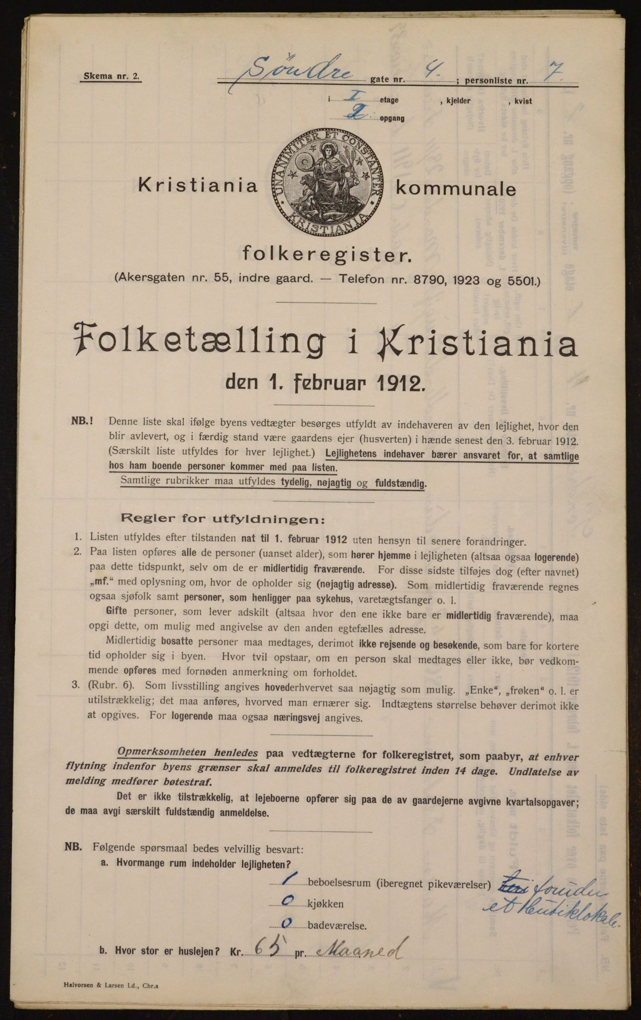 OBA, Municipal Census 1912 for Kristiania, 1912, p. 106381