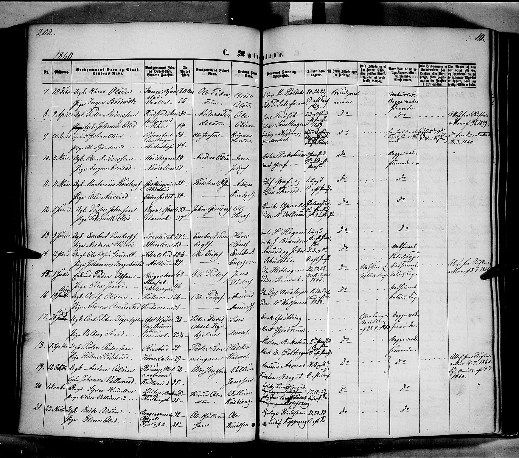 Elverum prestekontor, AV/SAH-PREST-044/H/Ha/Haa/L0010: Parish register (official) no. 10, 1857-1868, p. 202