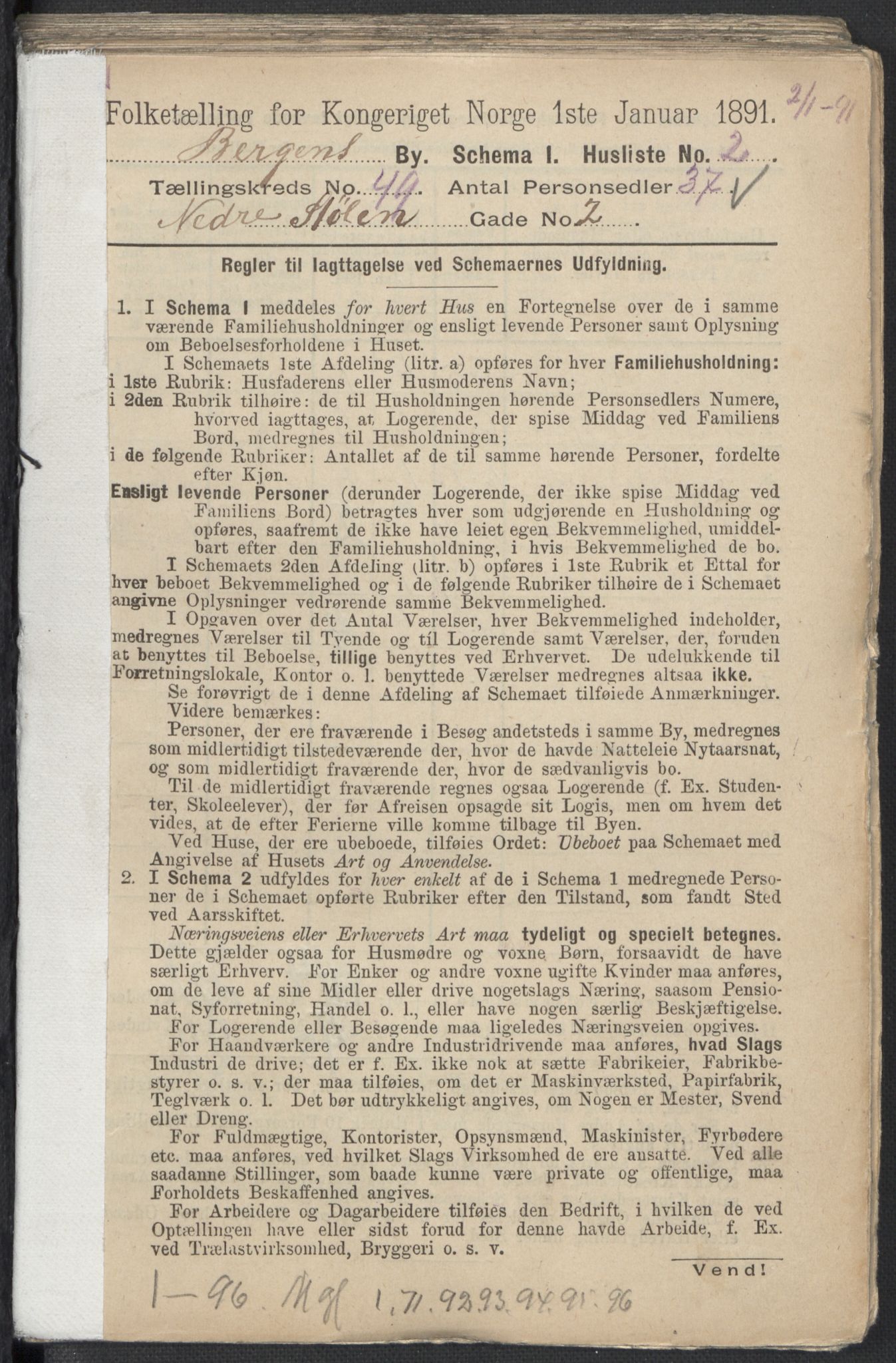 RA, 1891 Census for 1301 Bergen, 1891, p. 7963