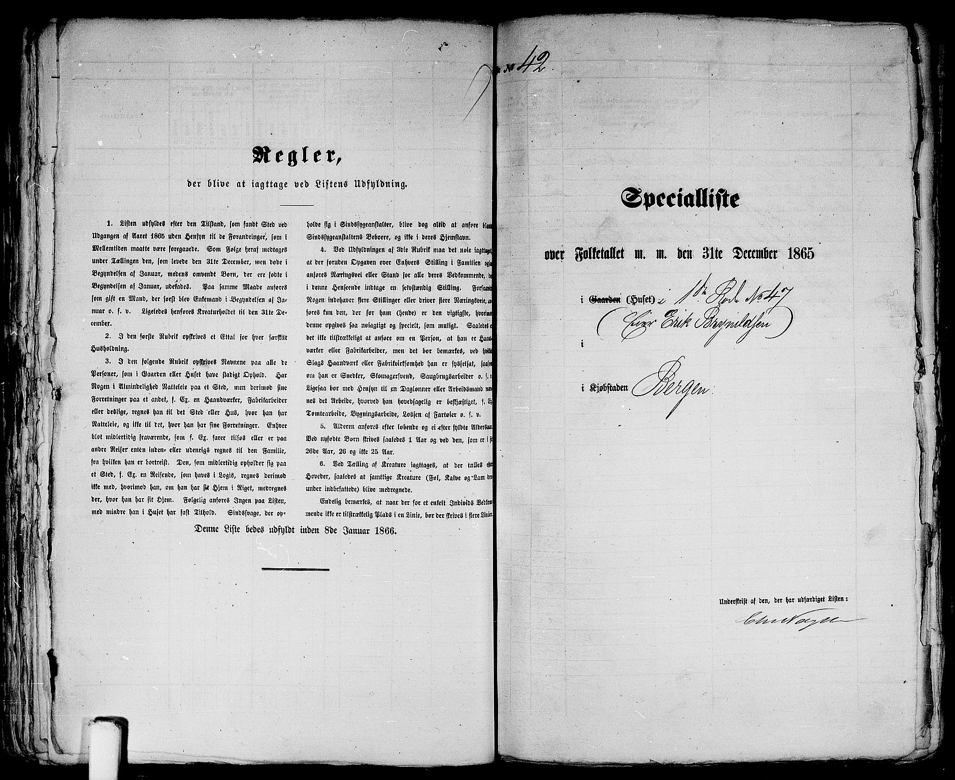 RA, 1865 census for Bergen, 1865, p. 126