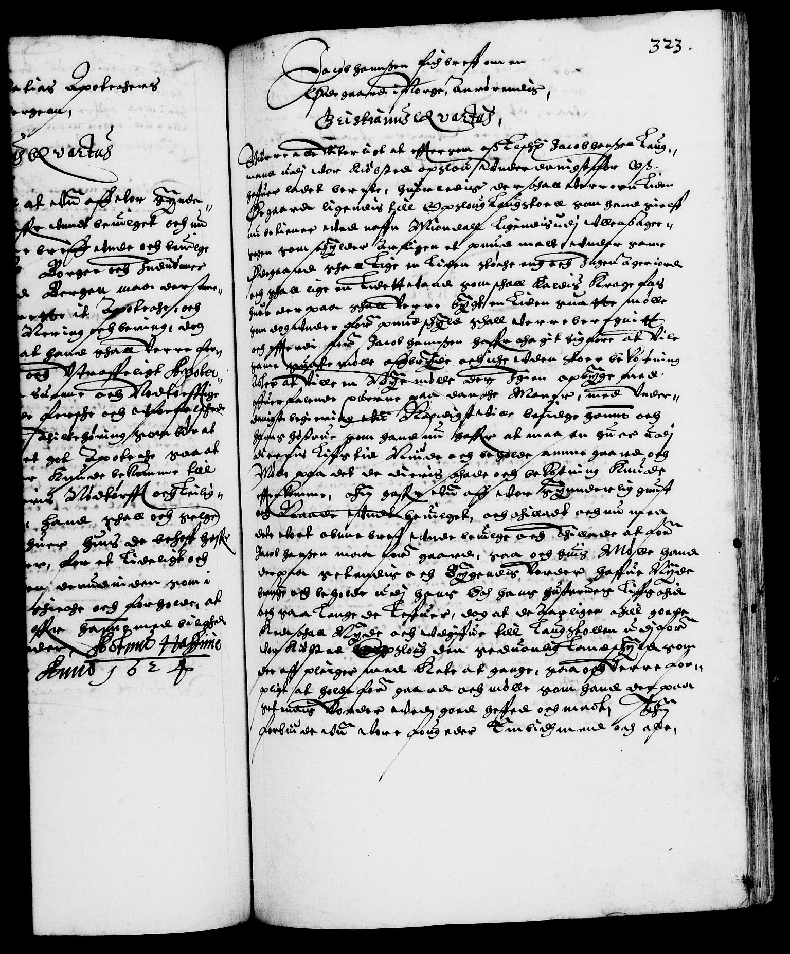 Danske Kanselli 1572-1799, AV/RA-EA-3023/F/Fc/Fca/Fcaa/L0004: Norske registre (mikrofilm), 1617-1630, p. 323a