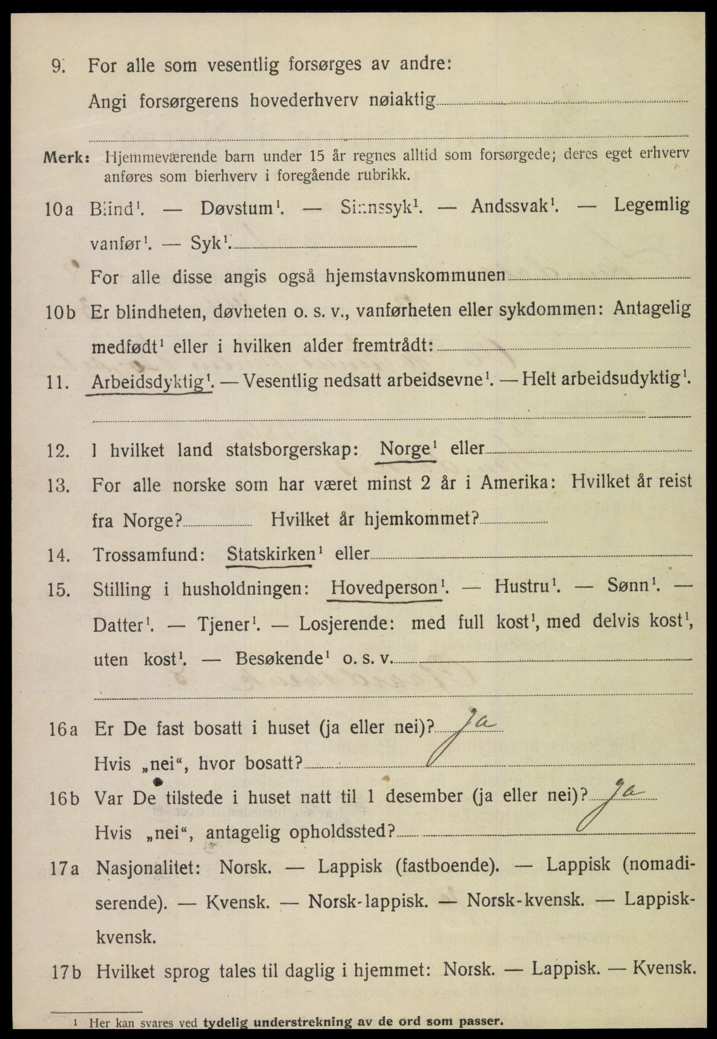 SAT, 1920 census for Namdalseid, 1920, p. 1355