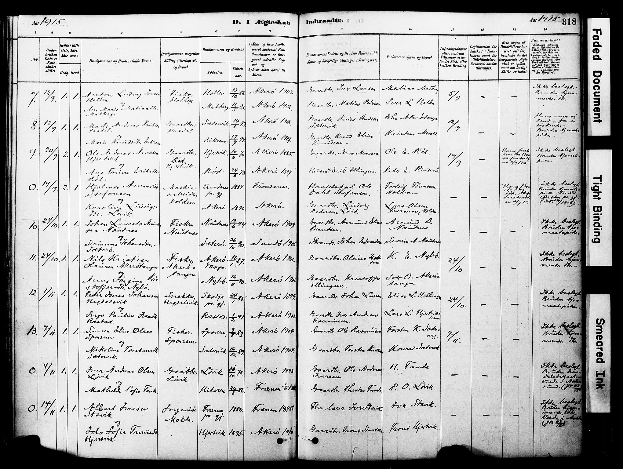 Ministerialprotokoller, klokkerbøker og fødselsregistre - Møre og Romsdal, SAT/A-1454/560/L0721: Parish register (official) no. 560A05, 1878-1917, p. 318