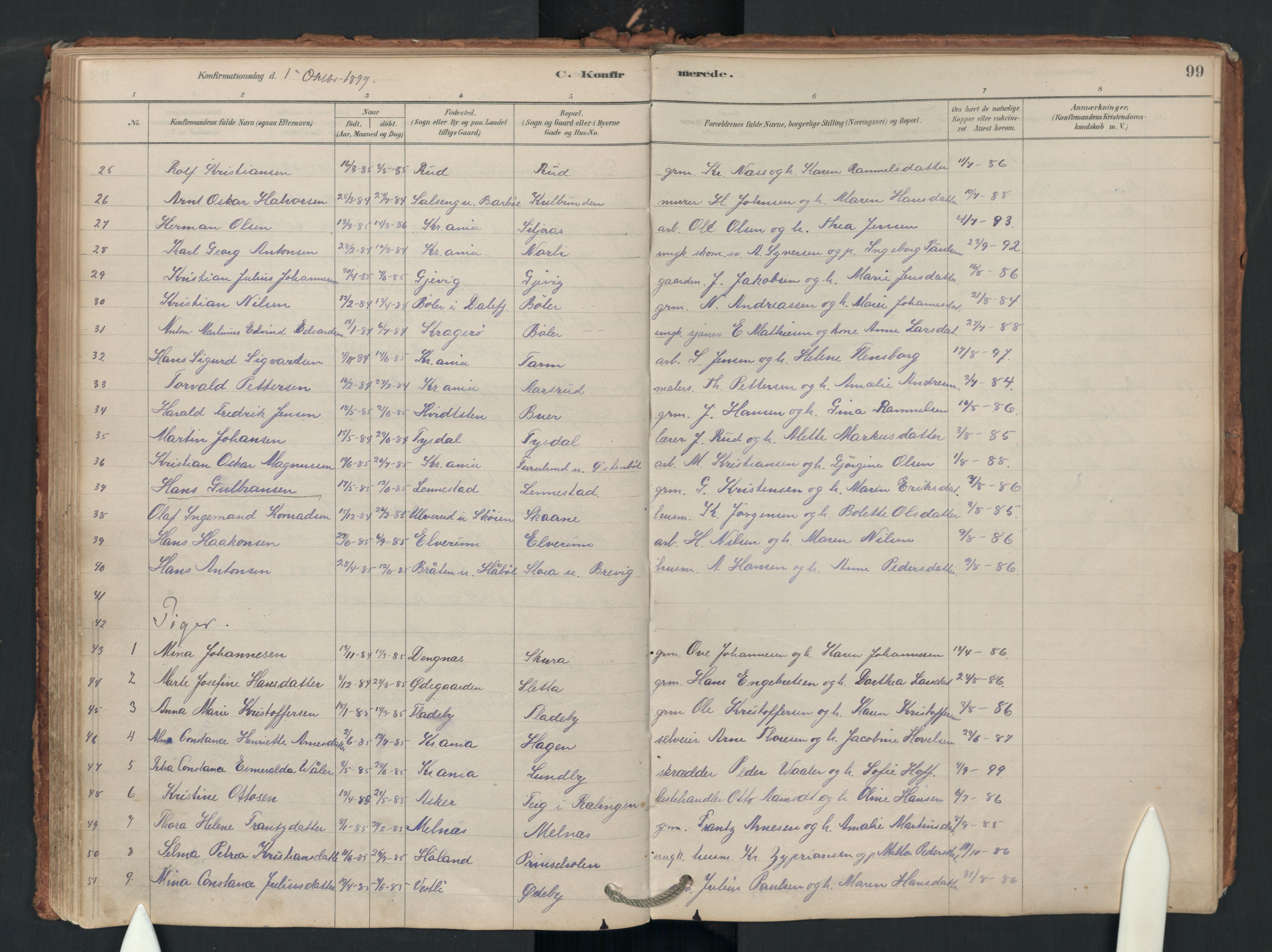 Enebakk prestekontor Kirkebøker, SAO/A-10171c/F/Fa/L0018: Parish register (official) no. I 18, 1877-1930, p. 99