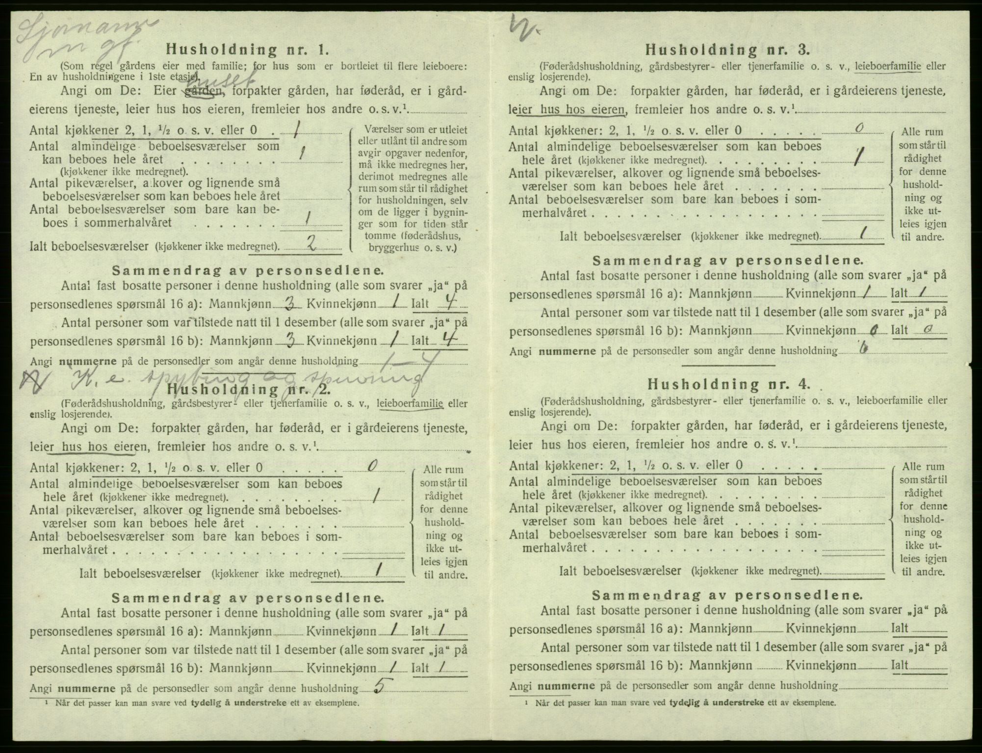 SAB, 1920 census for Kvam, 1920, p. 831