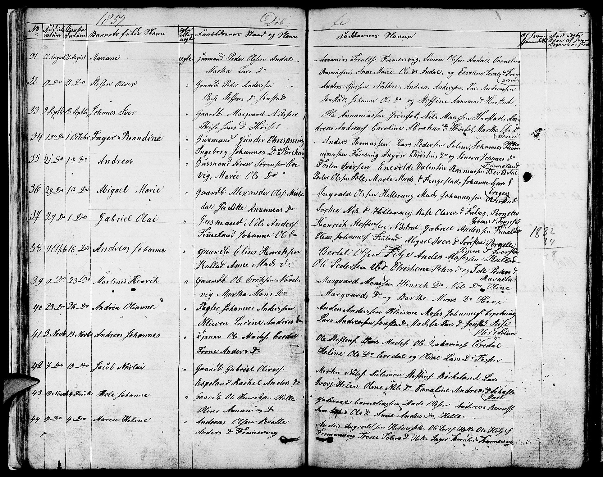Førde sokneprestembete, SAB/A-79901/H/Hab/Habd/L0001: Parish register (copy) no. D 1, 1852-1877, p. 28