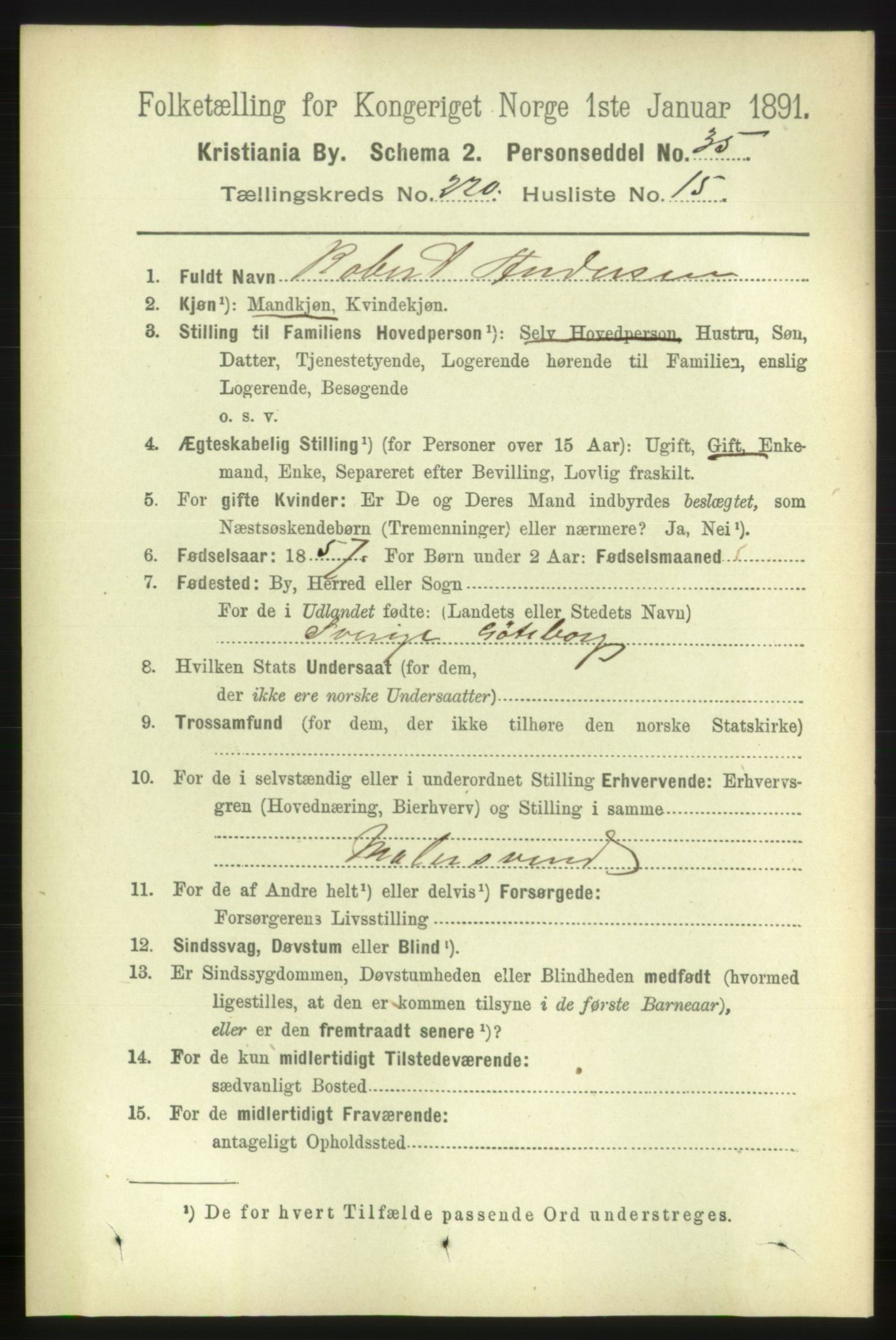 RA, 1891 census for 0301 Kristiania, 1891, p. 131433
