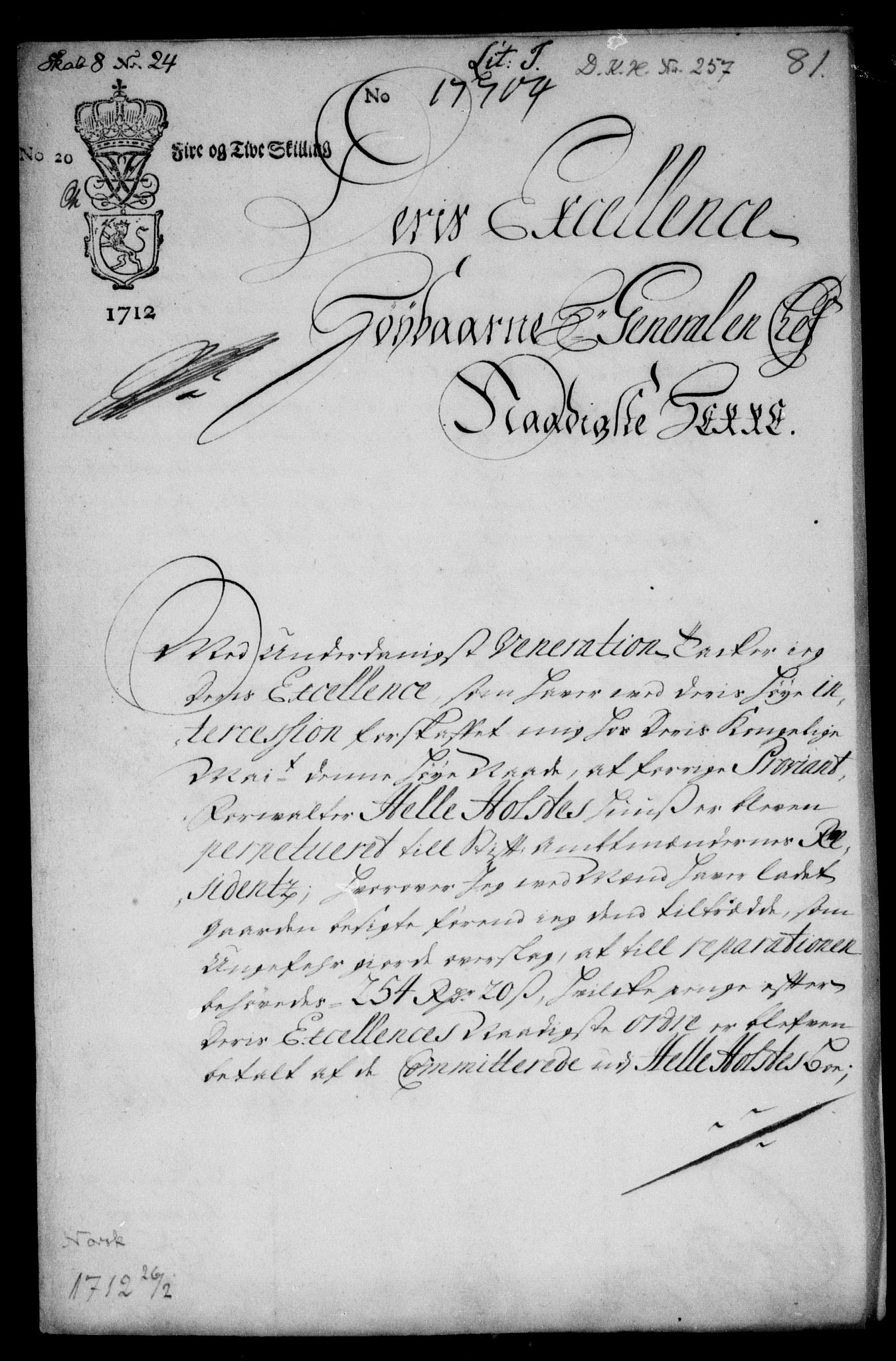 Danske Kanselli, Skapsaker, AV/RA-EA-4061/F/L0001: Skap 8, pakke 19-45, 1617-1737, p. 110