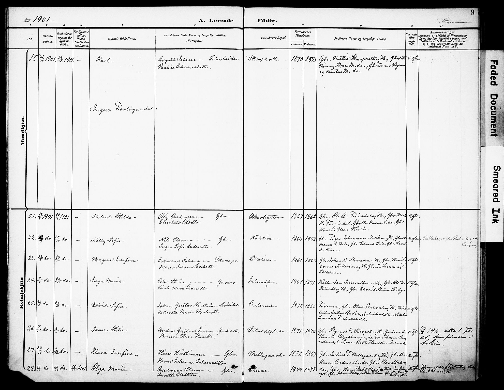 Rakkestad prestekontor Kirkebøker, AV/SAO-A-2008/F/Fb/L0002: Parish register (official) no. II 2, 1900-1920, p. 9