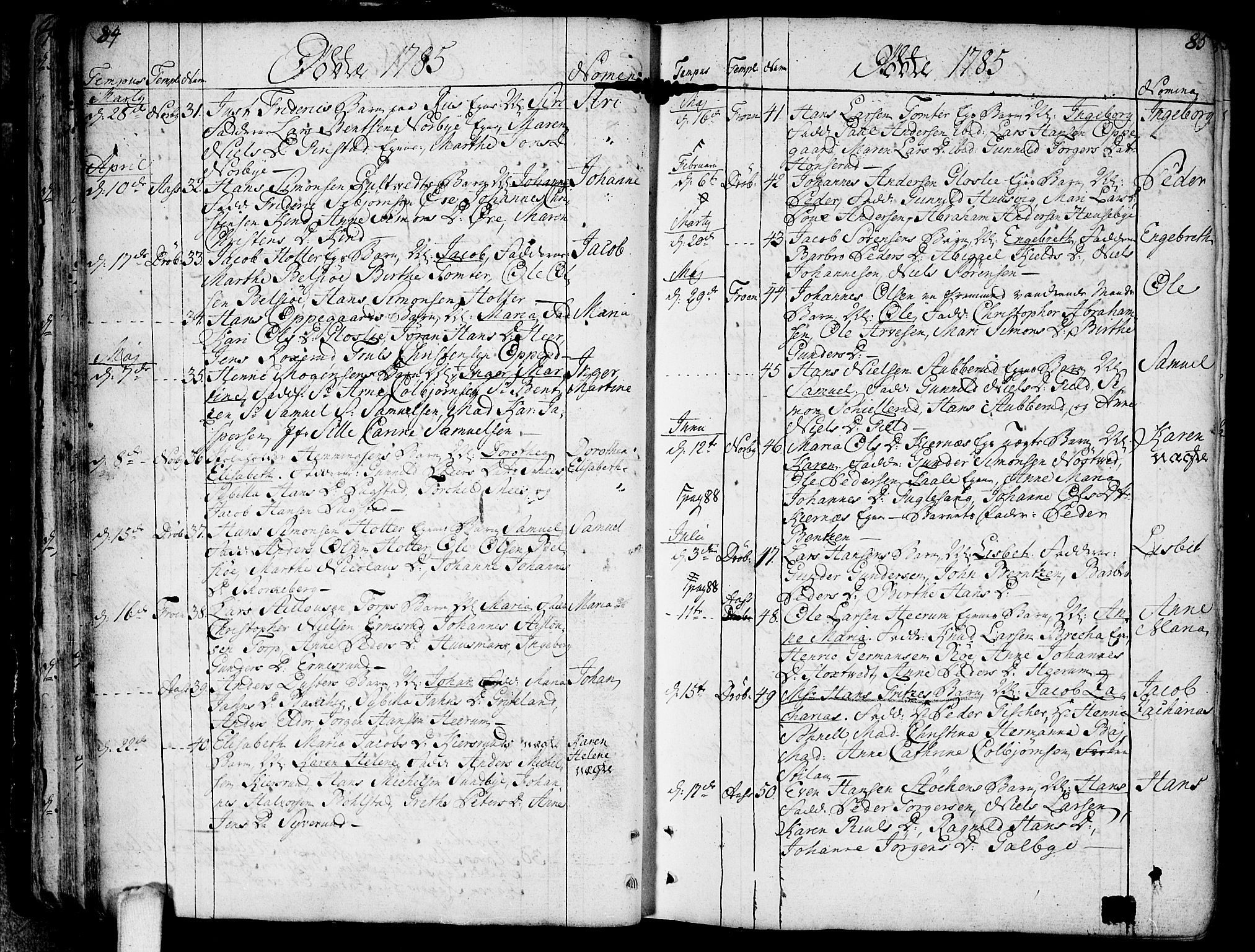 Ås prestekontor Kirkebøker, SAO/A-10894/F/Fa/L0002: Parish register (official) no. I 2, 1778-1813, p. 84-85