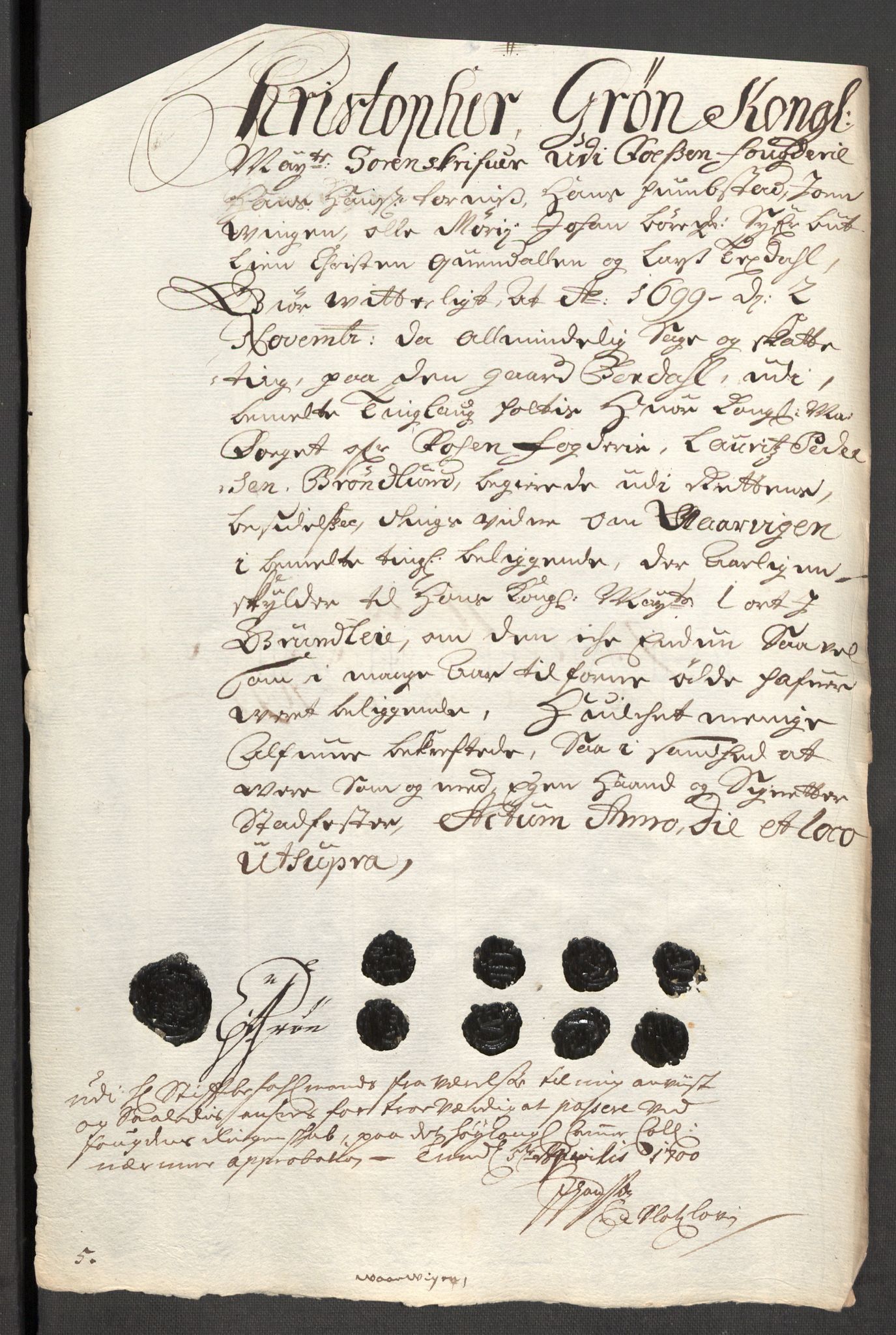 Rentekammeret inntil 1814, Reviderte regnskaper, Fogderegnskap, AV/RA-EA-4092/R57/L3853: Fogderegnskap Fosen, 1698-1699, p. 365