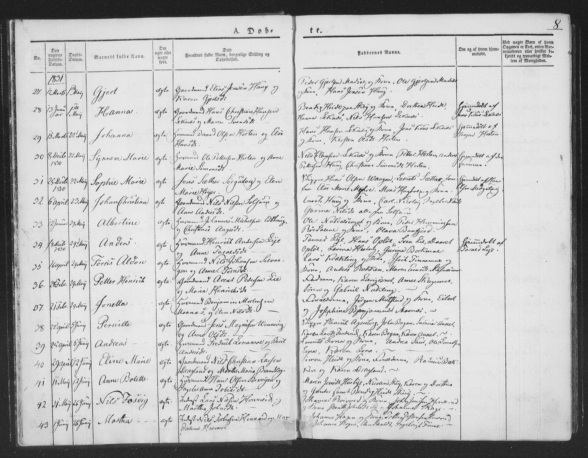 Ministerialprotokoller, klokkerbøker og fødselsregistre - Nord-Trøndelag, AV/SAT-A-1458/780/L0639: Parish register (official) no. 780A04, 1830-1844, p. 8