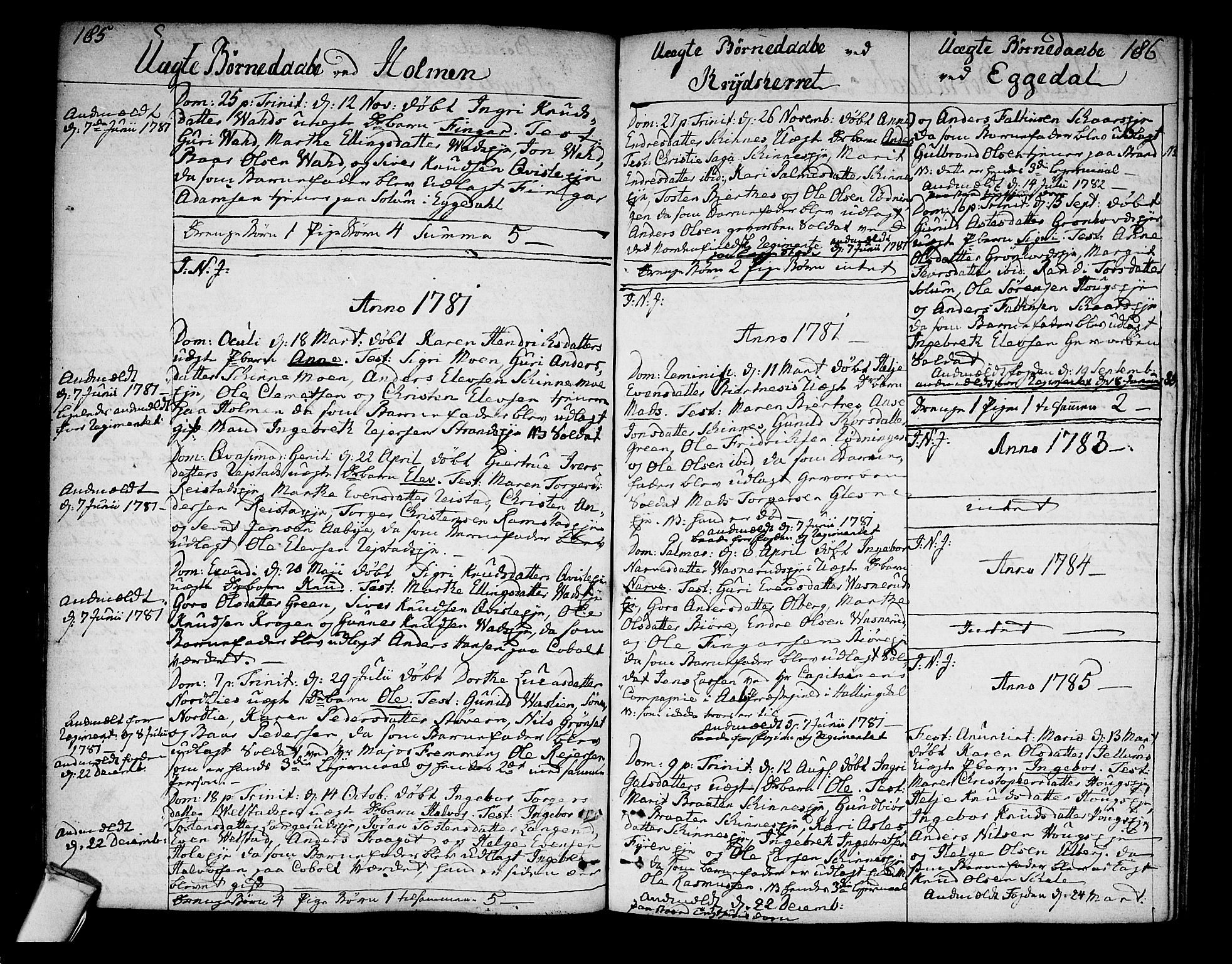 Sigdal kirkebøker, SAKO/A-245/F/Fa/L0002: Parish register (official) no. I 2, 1778-1792, p. 185-186