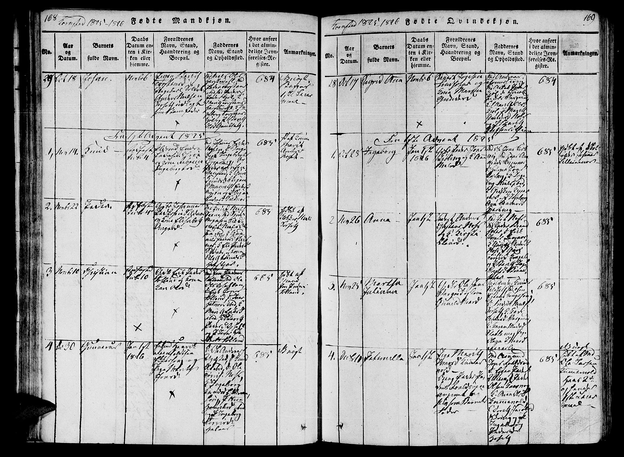 Ministerialprotokoller, klokkerbøker og fødselsregistre - Møre og Romsdal, SAT/A-1454/568/L0800: Parish register (official) no. 568A09 /3, 1820-1830, p. 168-169