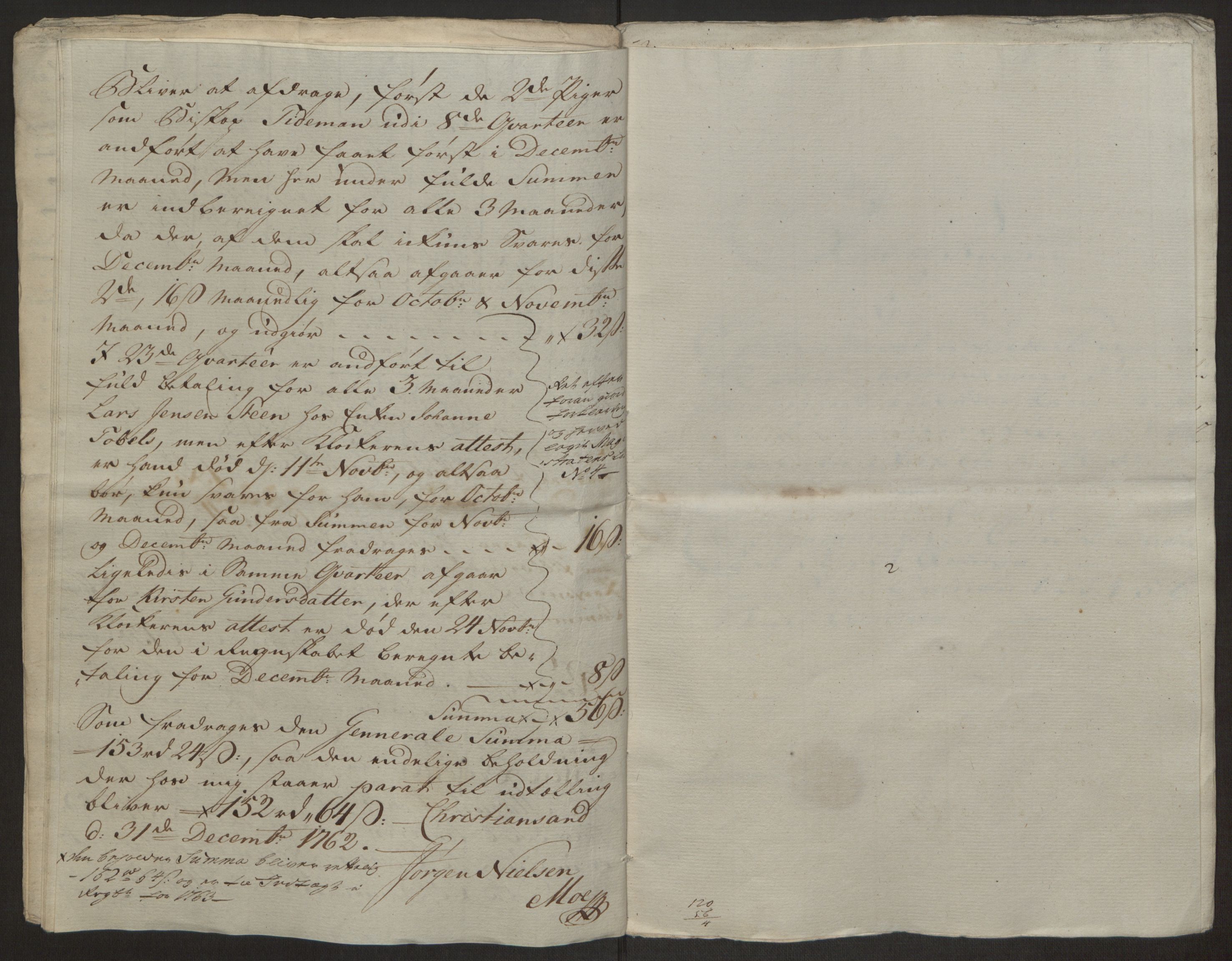 Rentekammeret inntil 1814, Reviderte regnskaper, Byregnskaper, AV/RA-EA-4066/R/Rm/L0265/0001: [M6] Kontribusjonsregnskap / Ekstraskatt, 1762-1764, p. 13