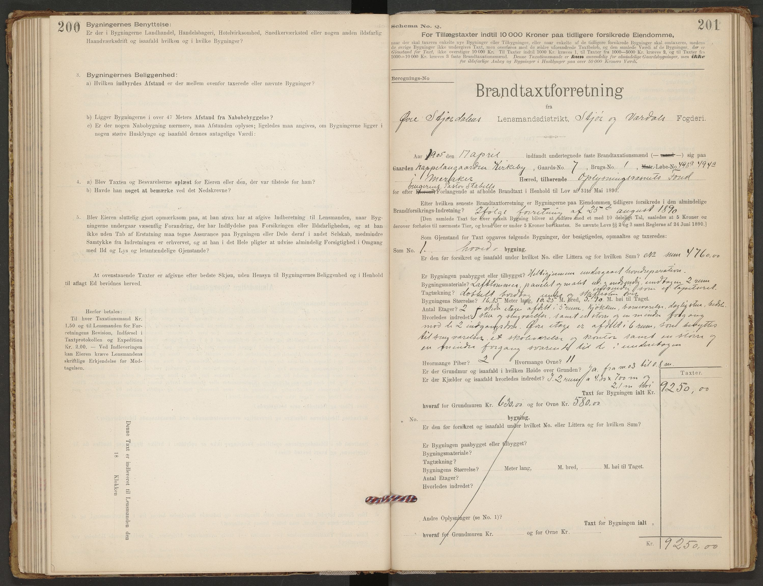 Norges Brannkasse Øvre Stjørdal, AV/SAT-A-1345/Fb/L0001: Branntakstprotokoll, 1901-1932, p. 200-201