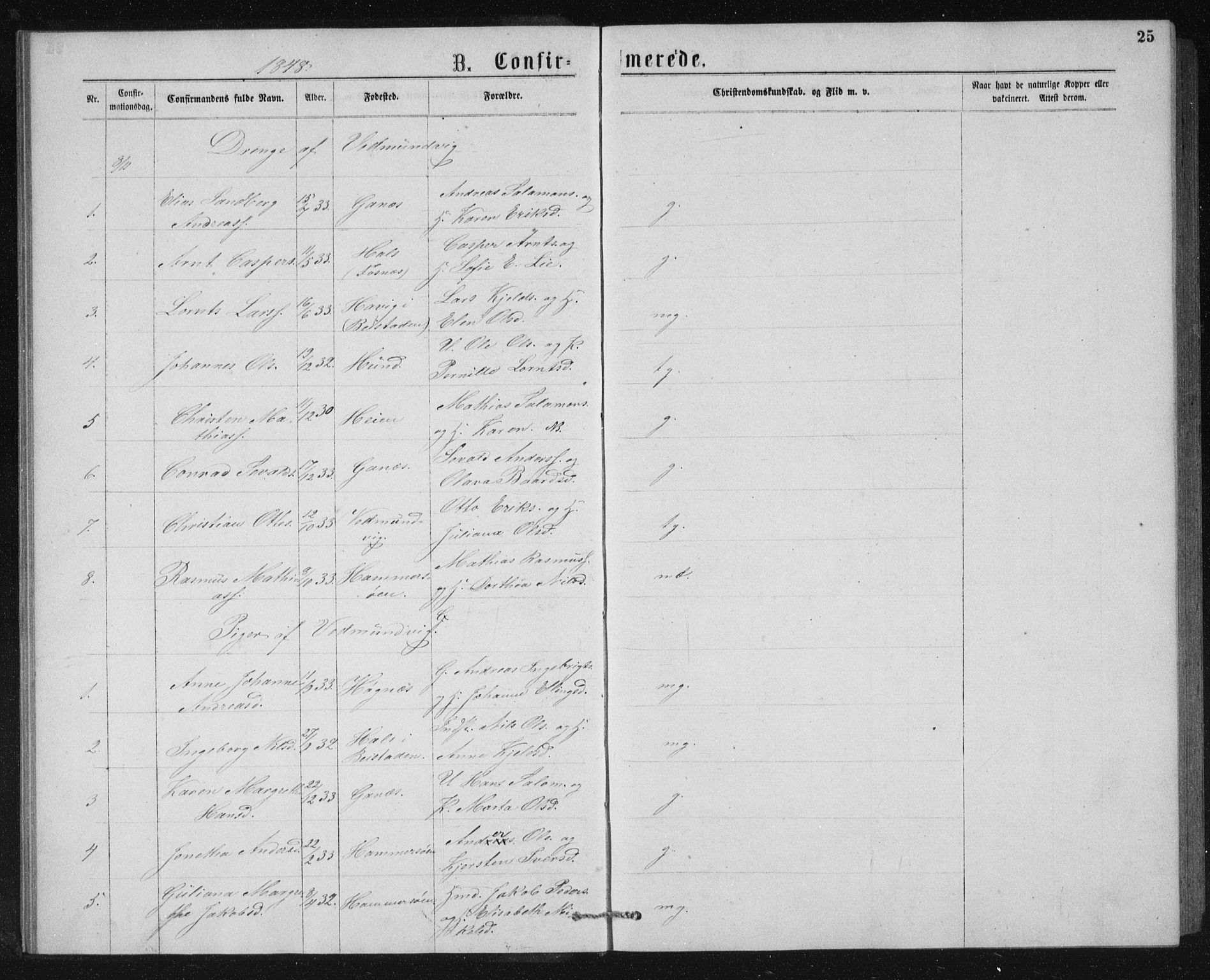 Ministerialprotokoller, klokkerbøker og fødselsregistre - Nord-Trøndelag, SAT/A-1458/768/L0567: Parish register (official) no. 768A02, 1837-1865, p. 25