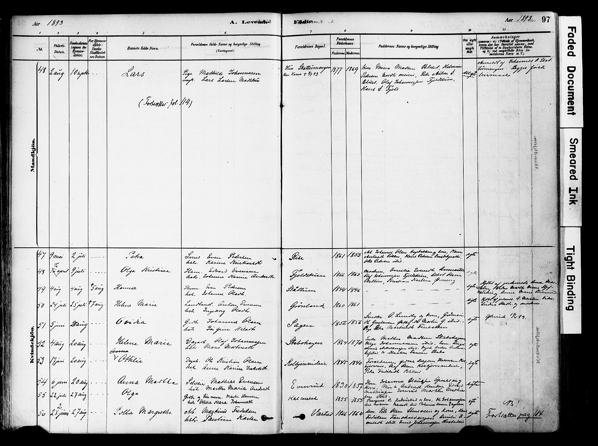 Østre Toten prestekontor, AV/SAH-PREST-104/H/Ha/Haa/L0006: Parish register (official) no. 6 /1, 1878-1896, p. 97