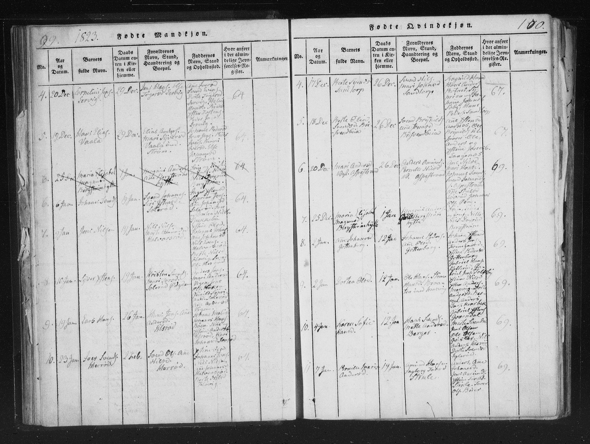 Aremark prestekontor Kirkebøker, SAO/A-10899/F/Fc/L0001: Parish register (official) no. III 1, 1814-1834, p. 99-100