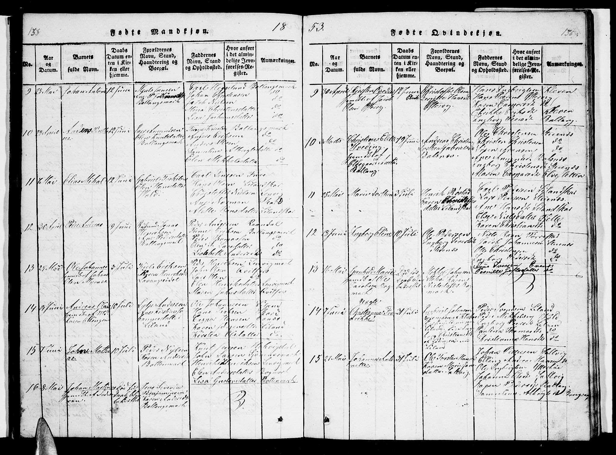 Ministerialprotokoller, klokkerbøker og fødselsregistre - Nordland, AV/SAT-A-1459/863/L0911: Parish register (copy) no. 863C01, 1821-1858, p. 133-134