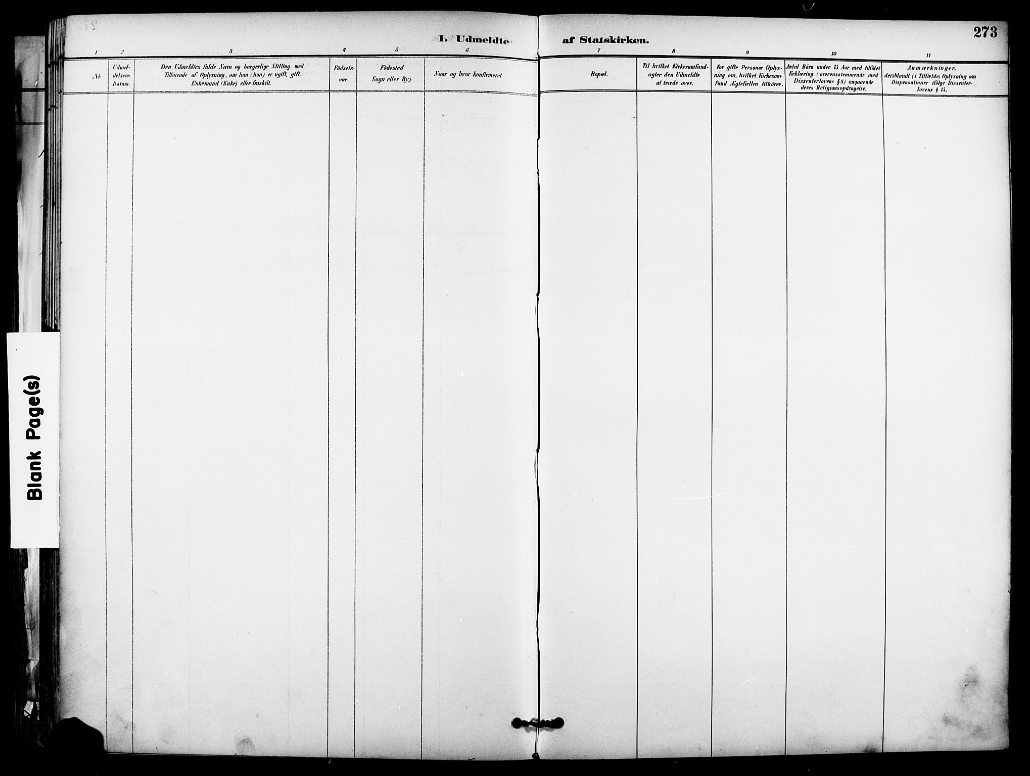 Garnisonsmenigheten Kirkebøker, SAO/A-10846/F/Fa/L0013: Parish register (official) no. 13, 1894-1904, p. 273
