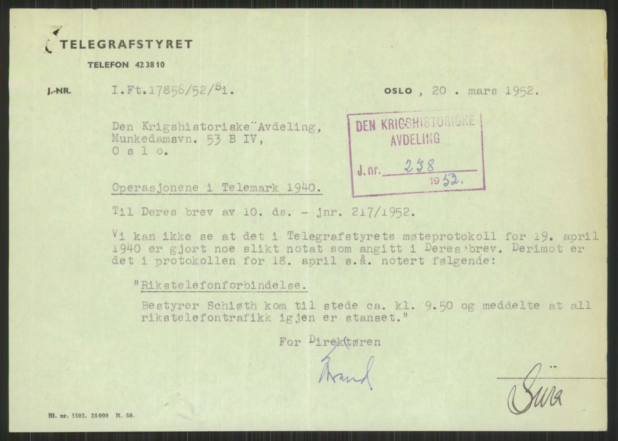 Forsvaret, Forsvarets krigshistoriske avdeling, AV/RA-RAFA-2017/Y/Yb/L0053: II-C-11-130  -  1. Divisjon, 1940, p. 185