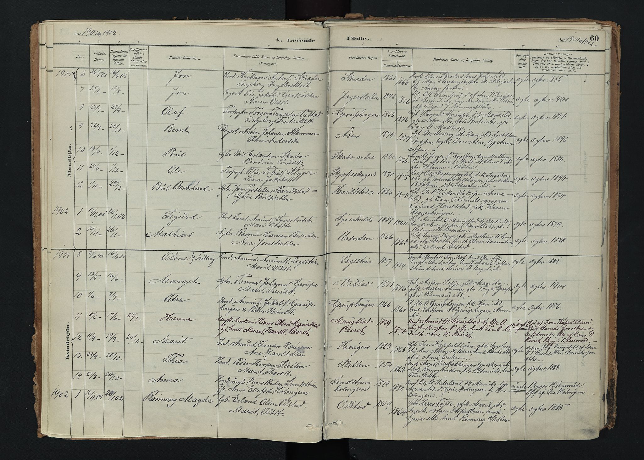 Nord-Fron prestekontor, AV/SAH-PREST-080/H/Ha/Haa/L0005: Parish register (official) no. 5, 1884-1914, p. 60