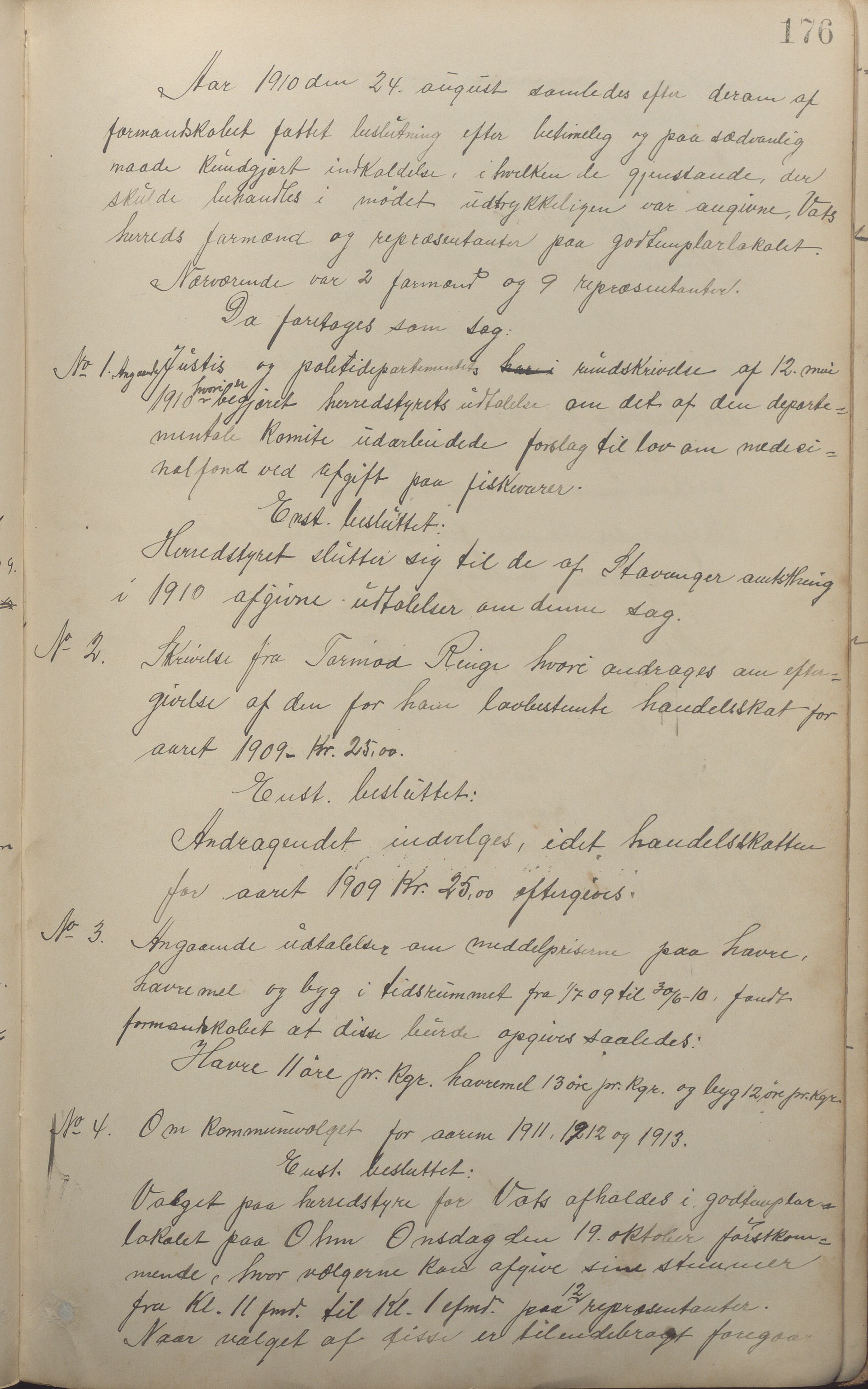 Vats kommune - Formannskapet, IKAR/K-100622/A/L0001: Møtebok, 1890-1911, p. 176a